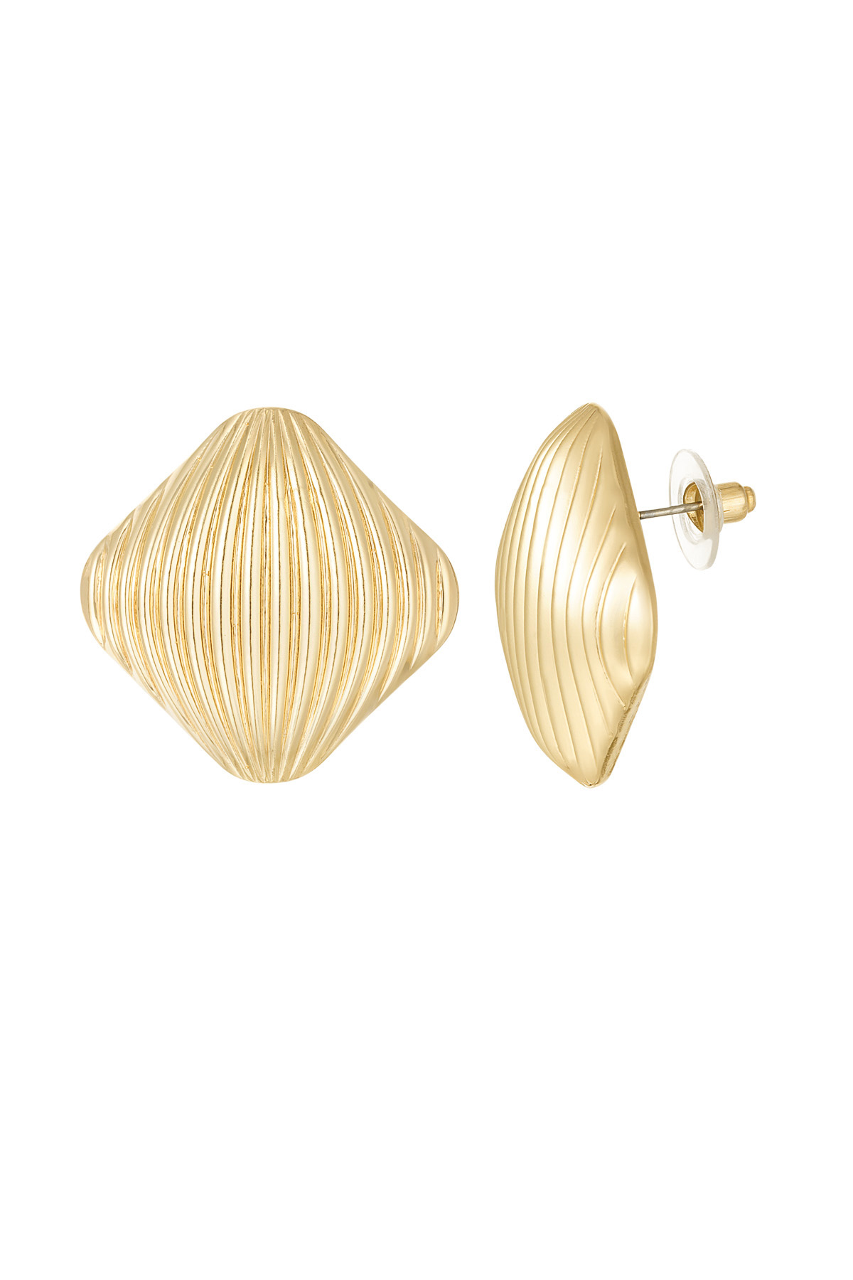 Etched relief earrings - gold h5 