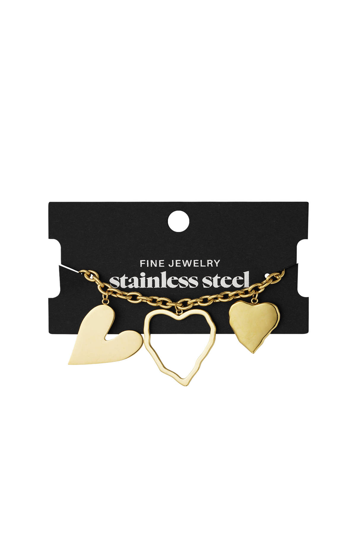 Bracciale con scritta "Heartful statement" - oro h5 Immagine3