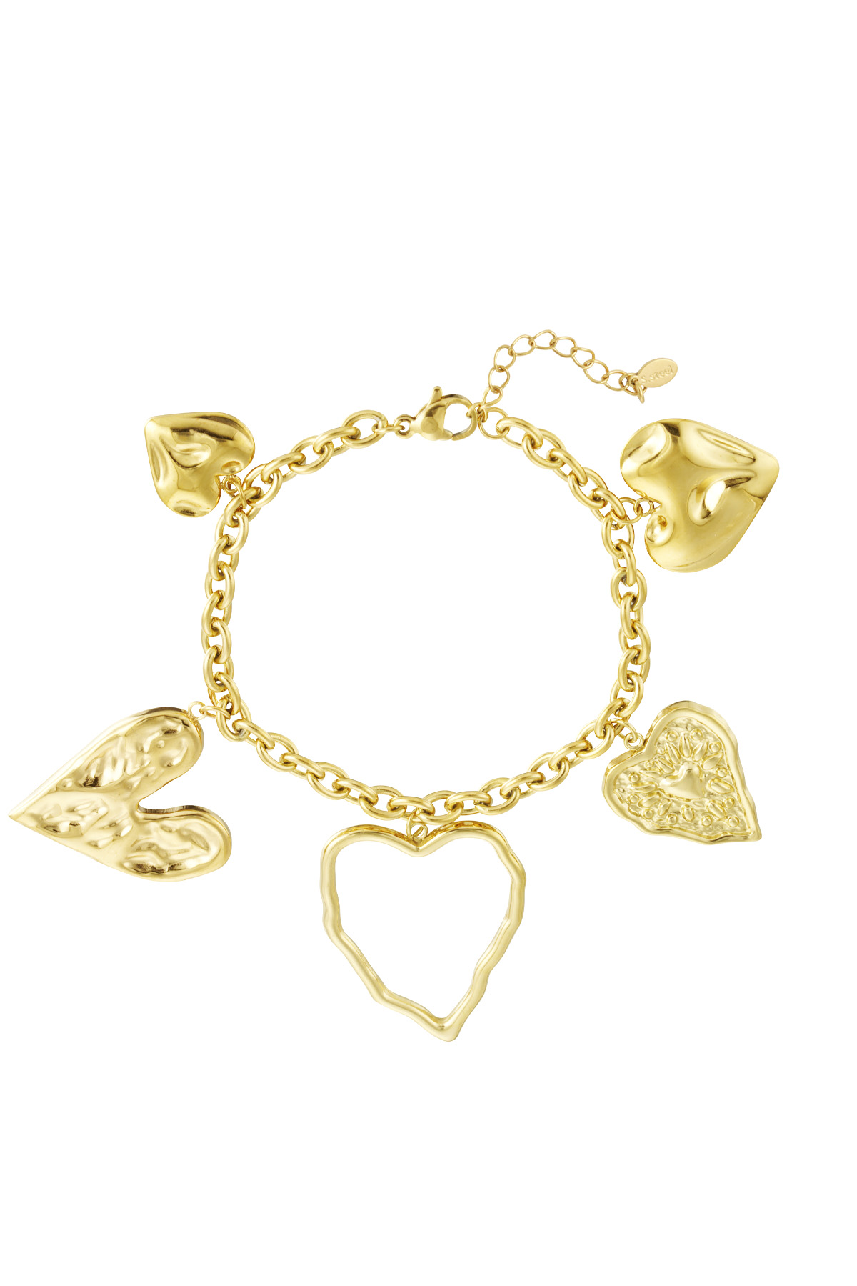 Heartful statement bracelet - gold h5 