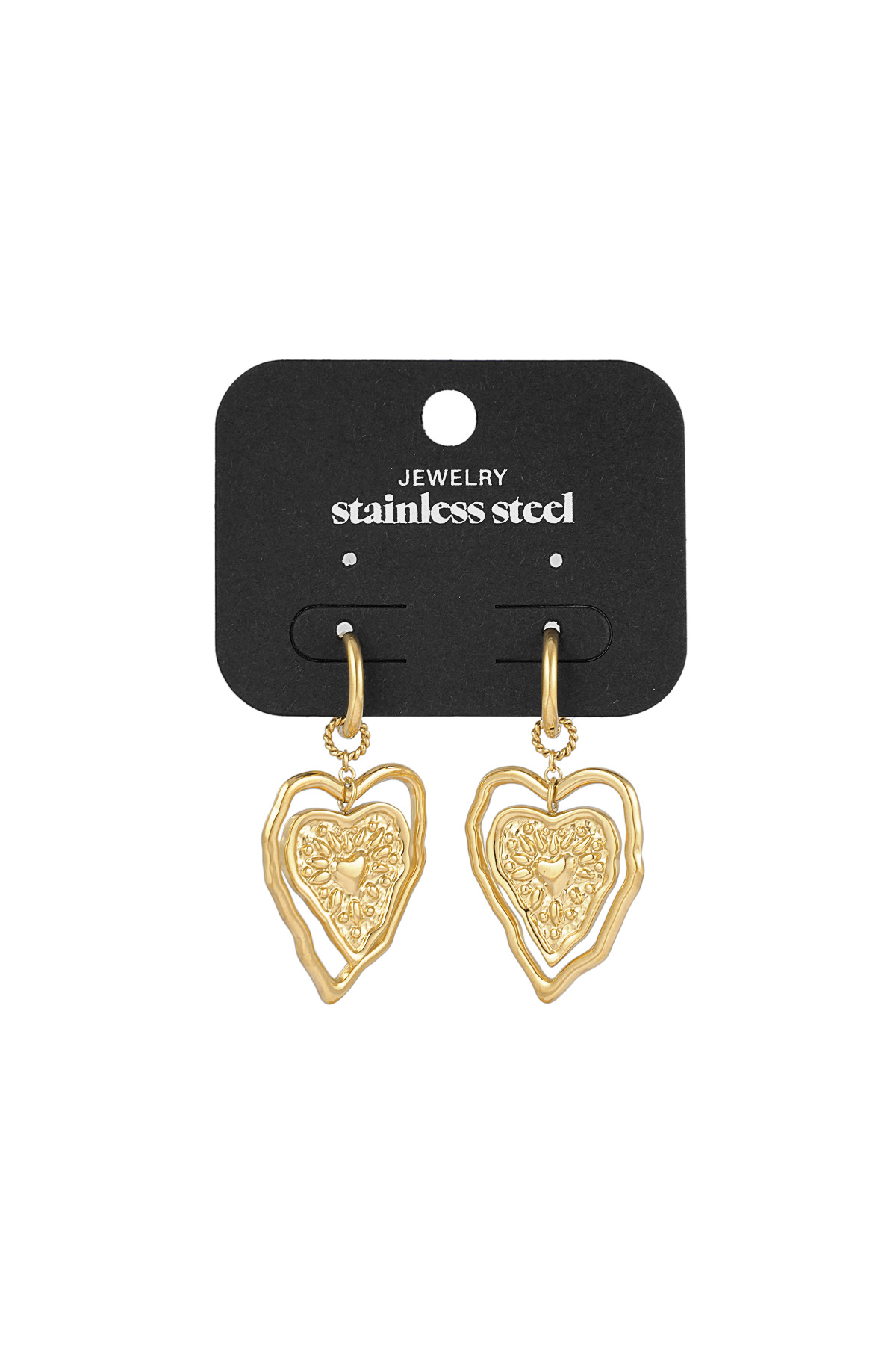 Boucles d'oreilles coeur exceptionnelles - or h5 Image3