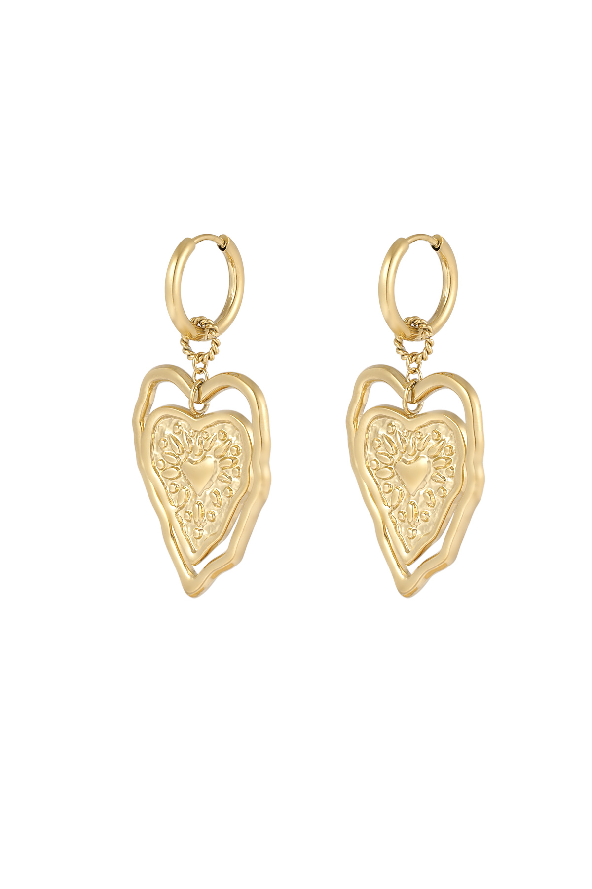 Exceptional heart earrings - gold h5 