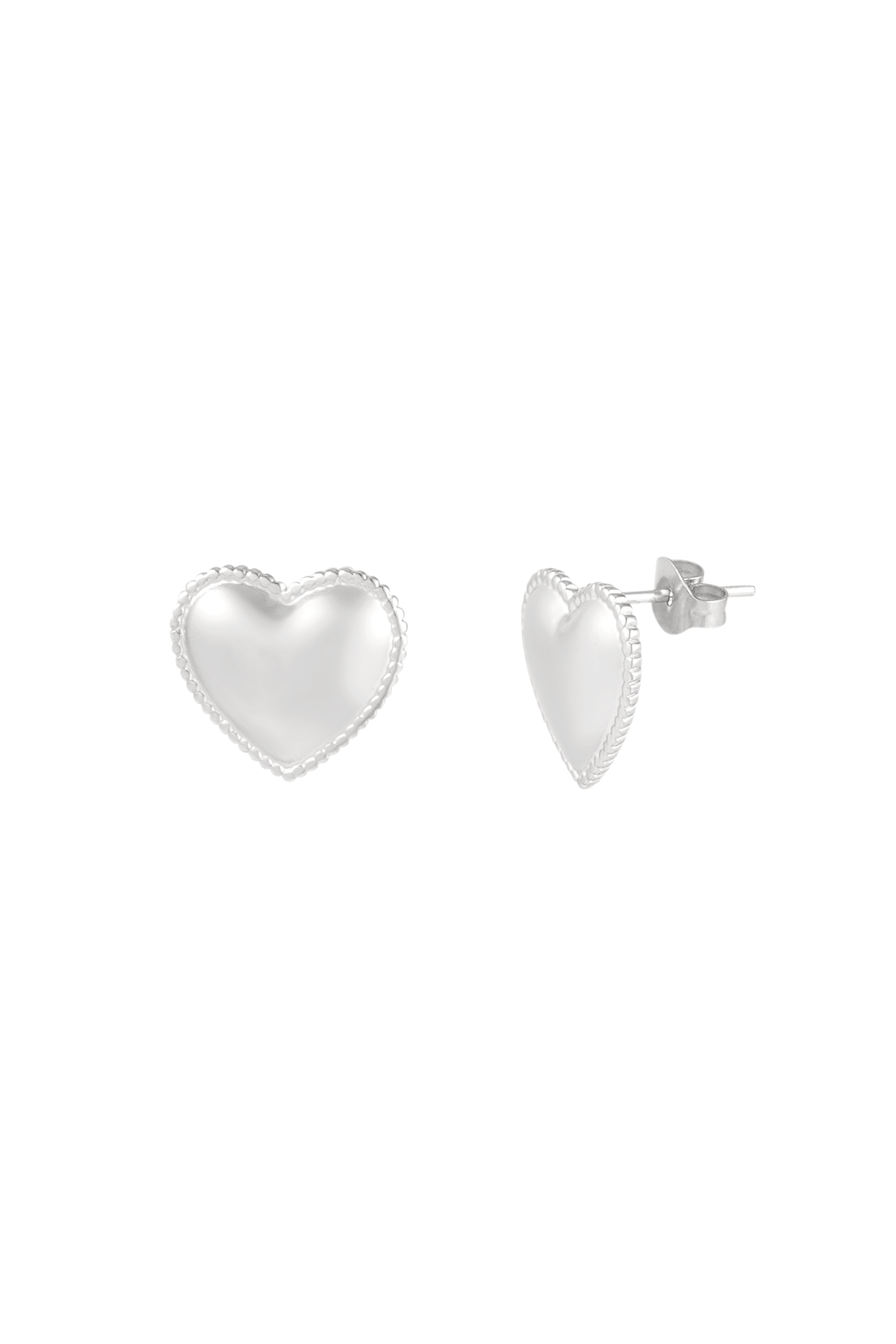 Small Heart studs earrings - silver h5 