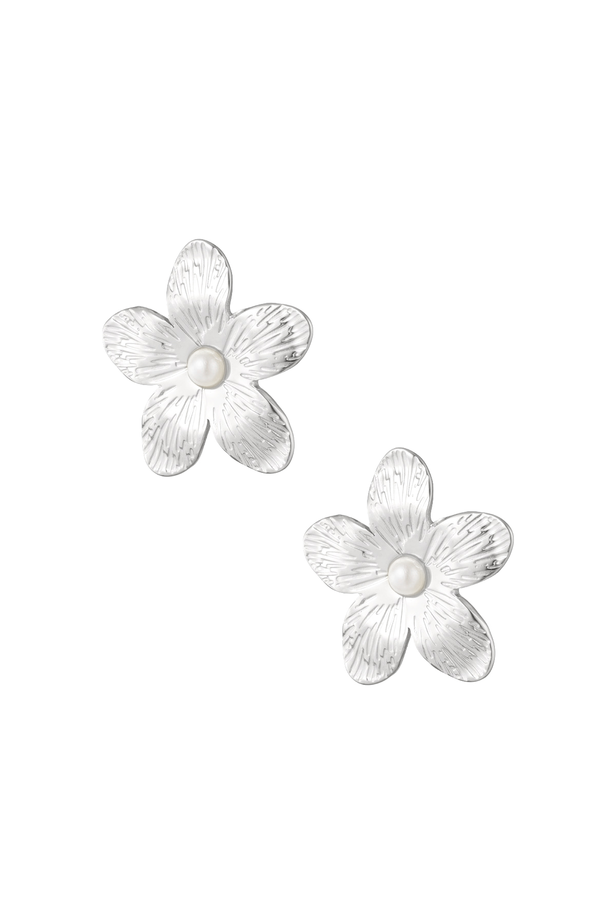 Earrings flower furiousity - silver h5 