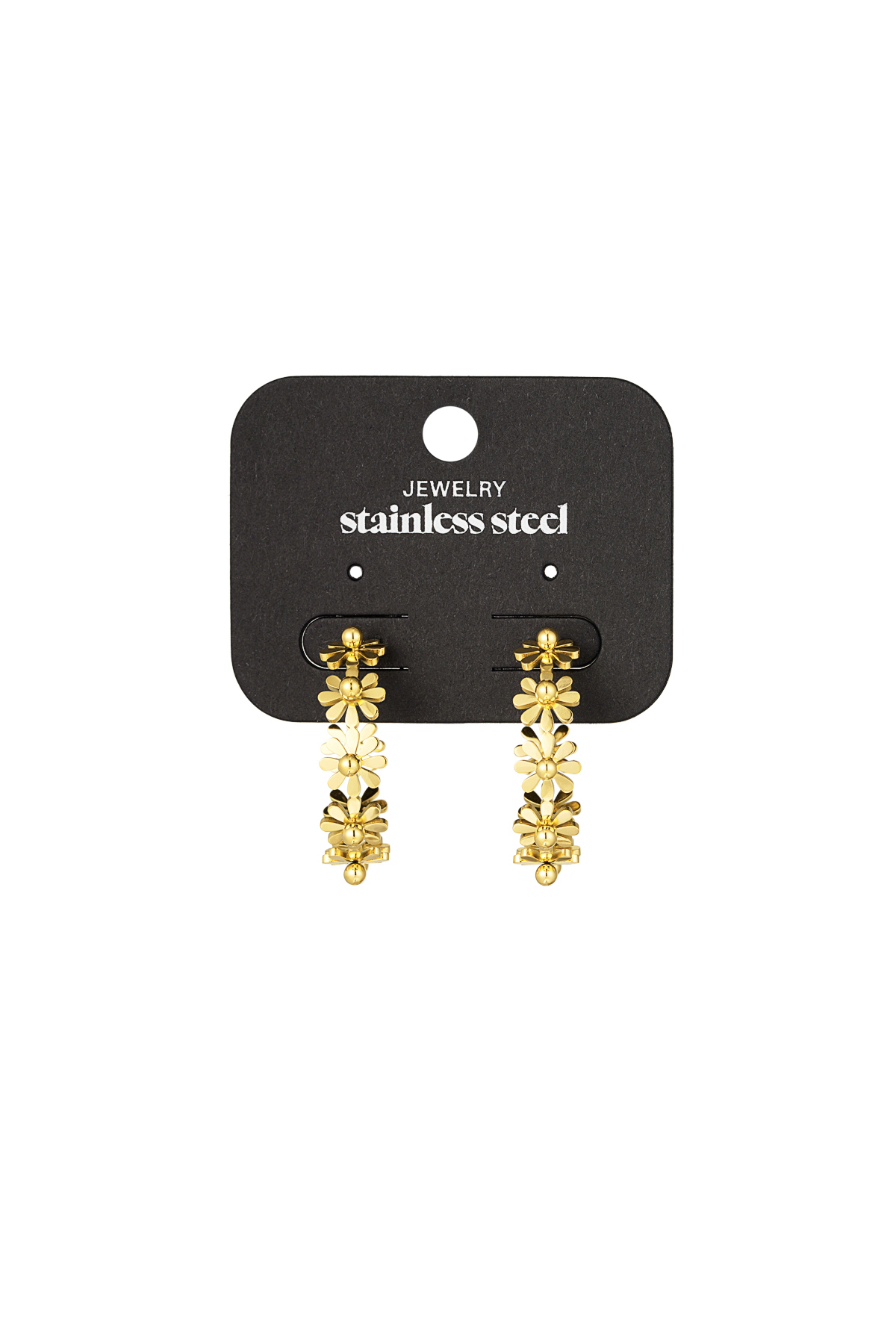 Pendientes delicadeza floral - oro h5 Imagen3