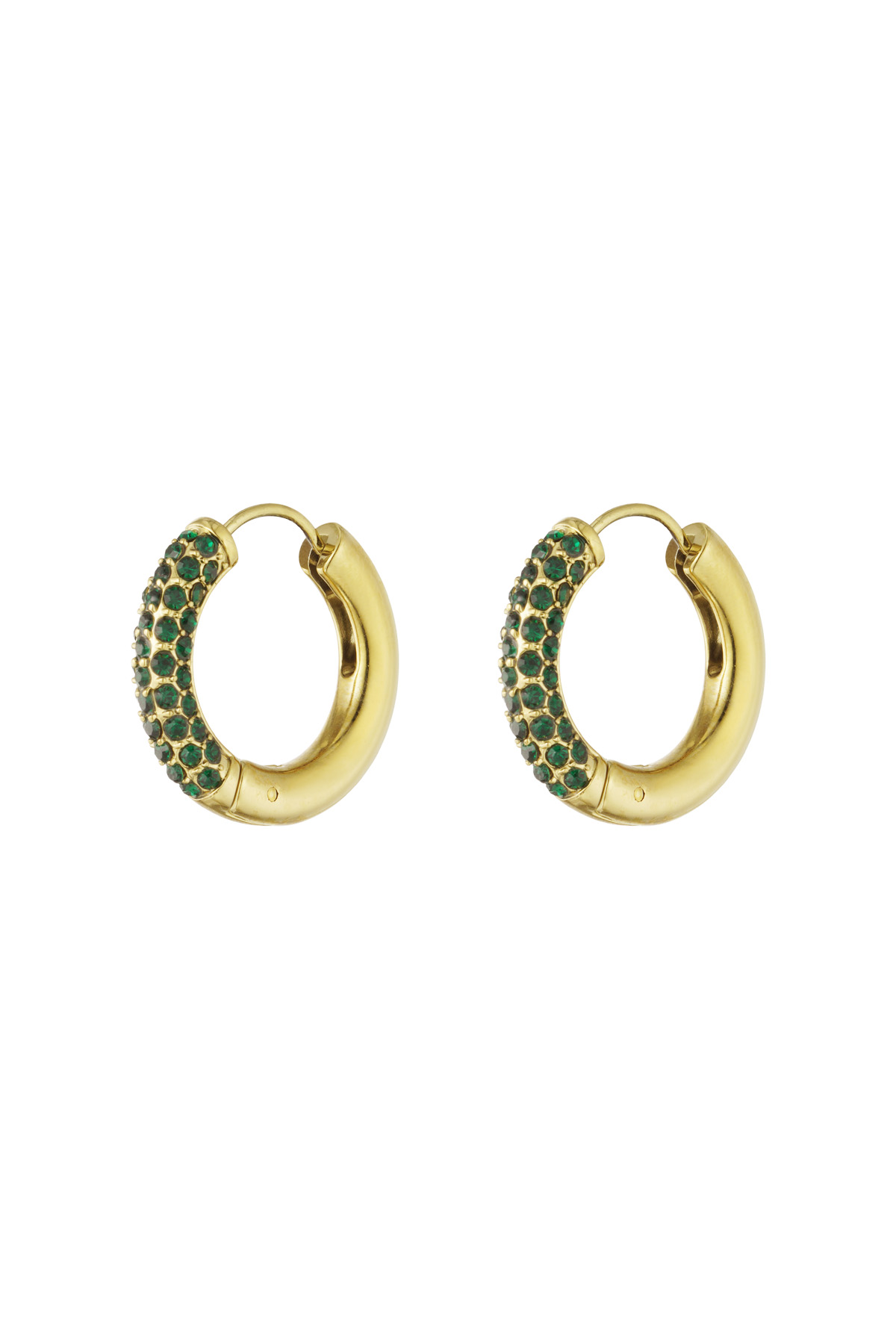 Orecchini Shiny Rings - verde scuro h5 