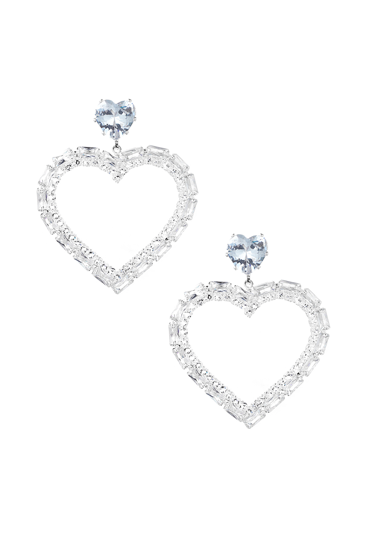 Heartfelt glitz earrings - silver h5 Picture3