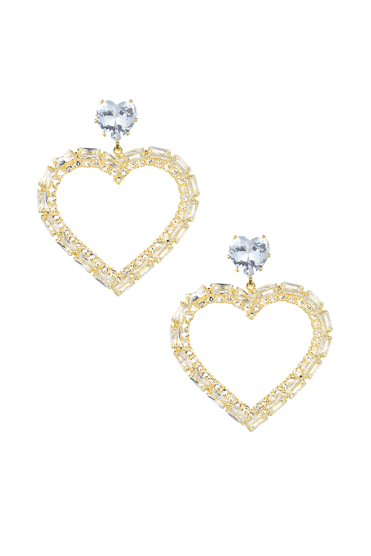 Heartfelt glitz earrings - gold h5 Picture3