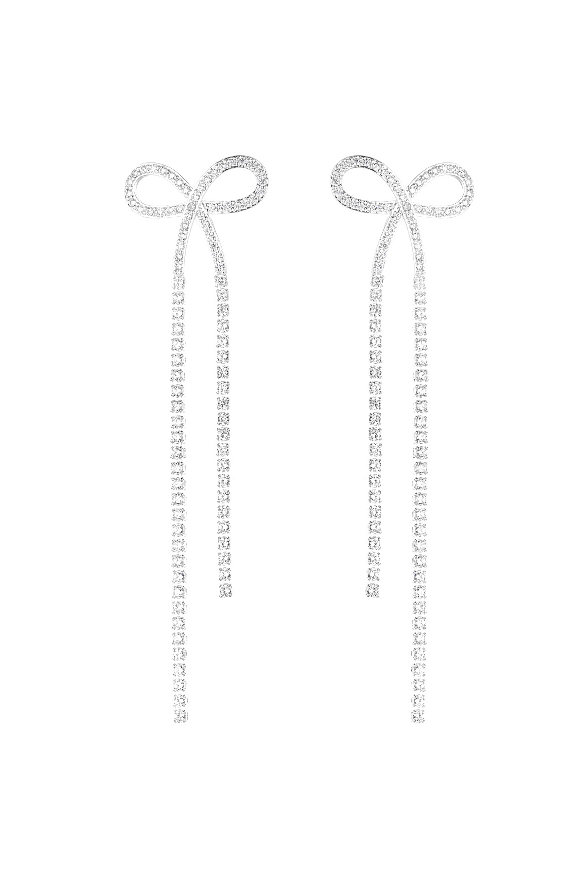 Dazzling ribbon earrings - silver h5 Picture3