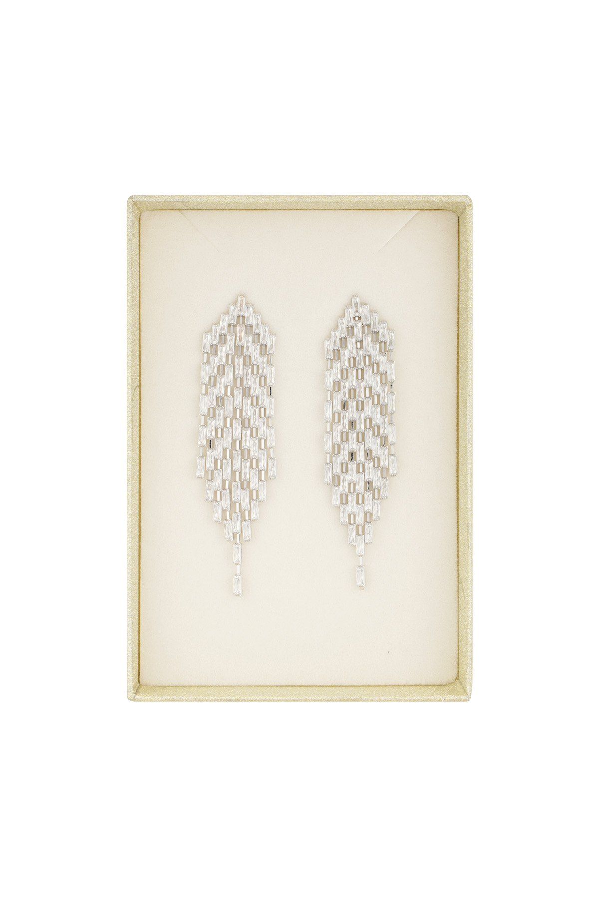 Beaded statement earrings - silver h5 