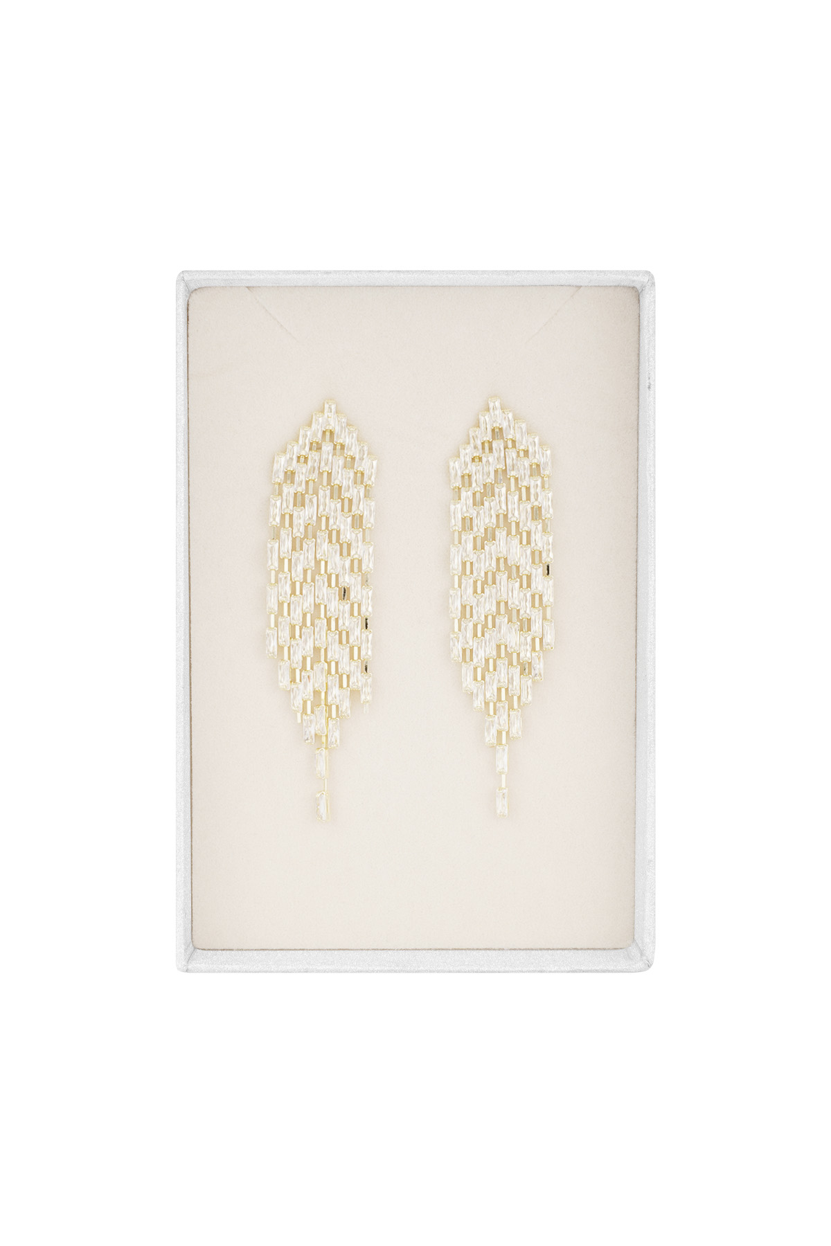 Beaded statement earrings - gold h5 