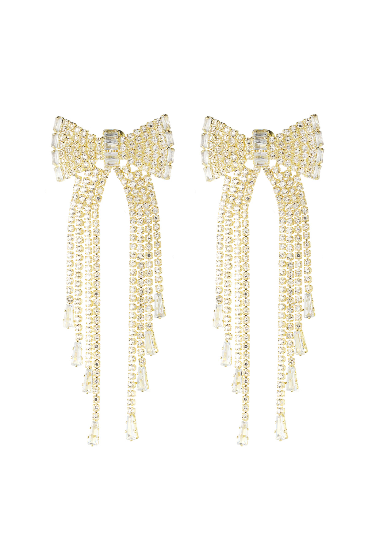 Bold sparkle bow earrings - gold h5 Picture3