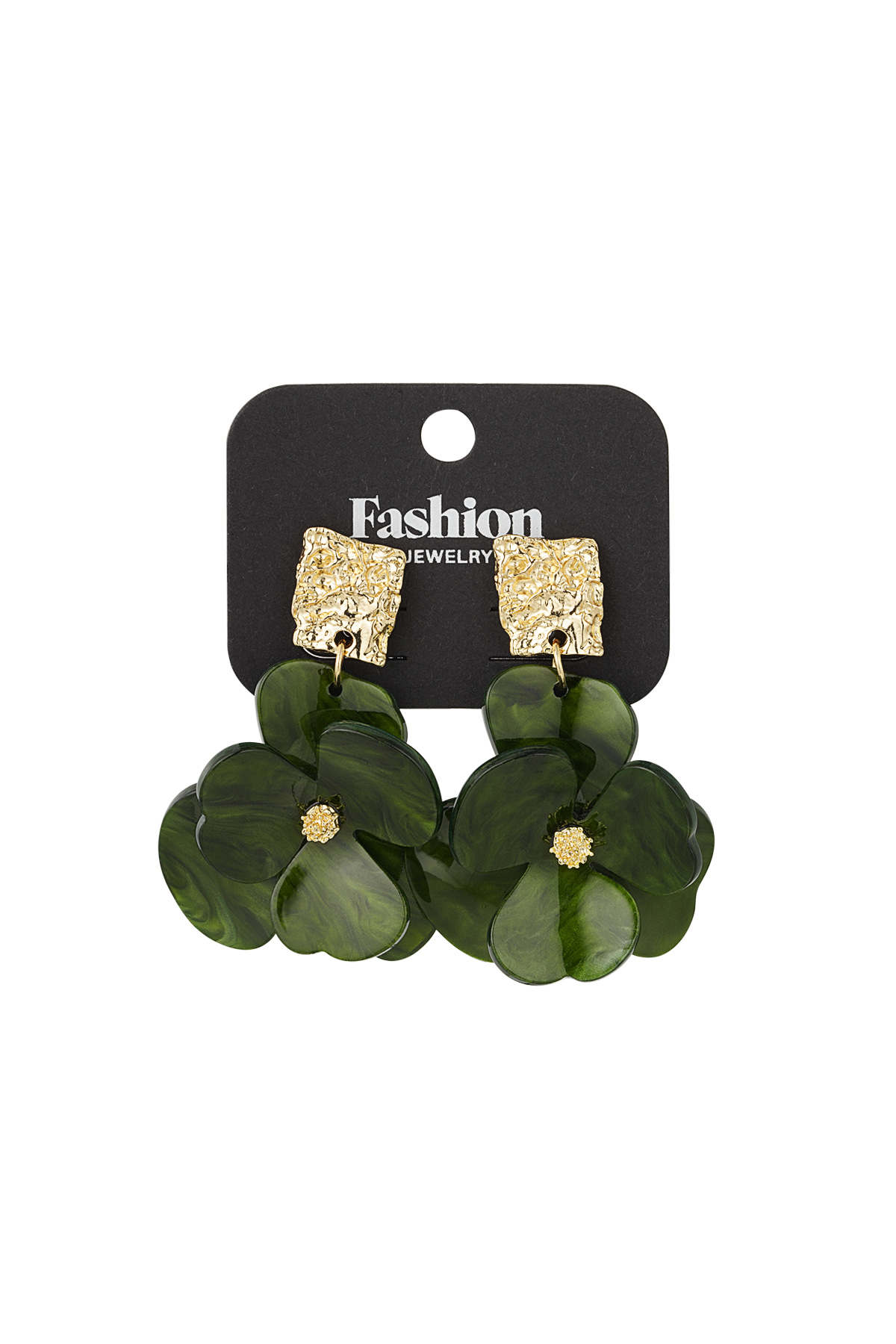 Boucles d'oreilles fleur magique - or vert h5 Image3