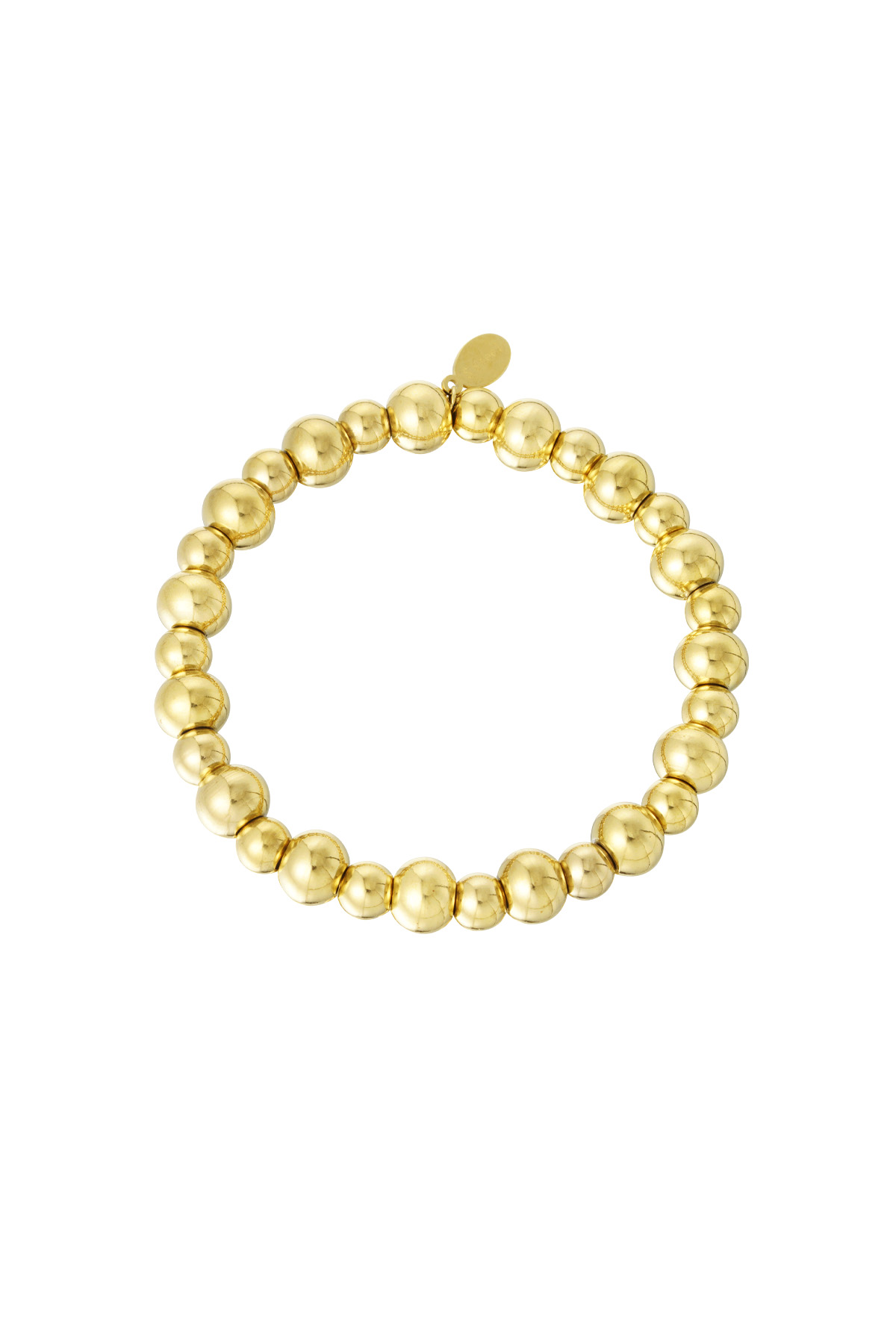 Big beads bracelet - gold h5 