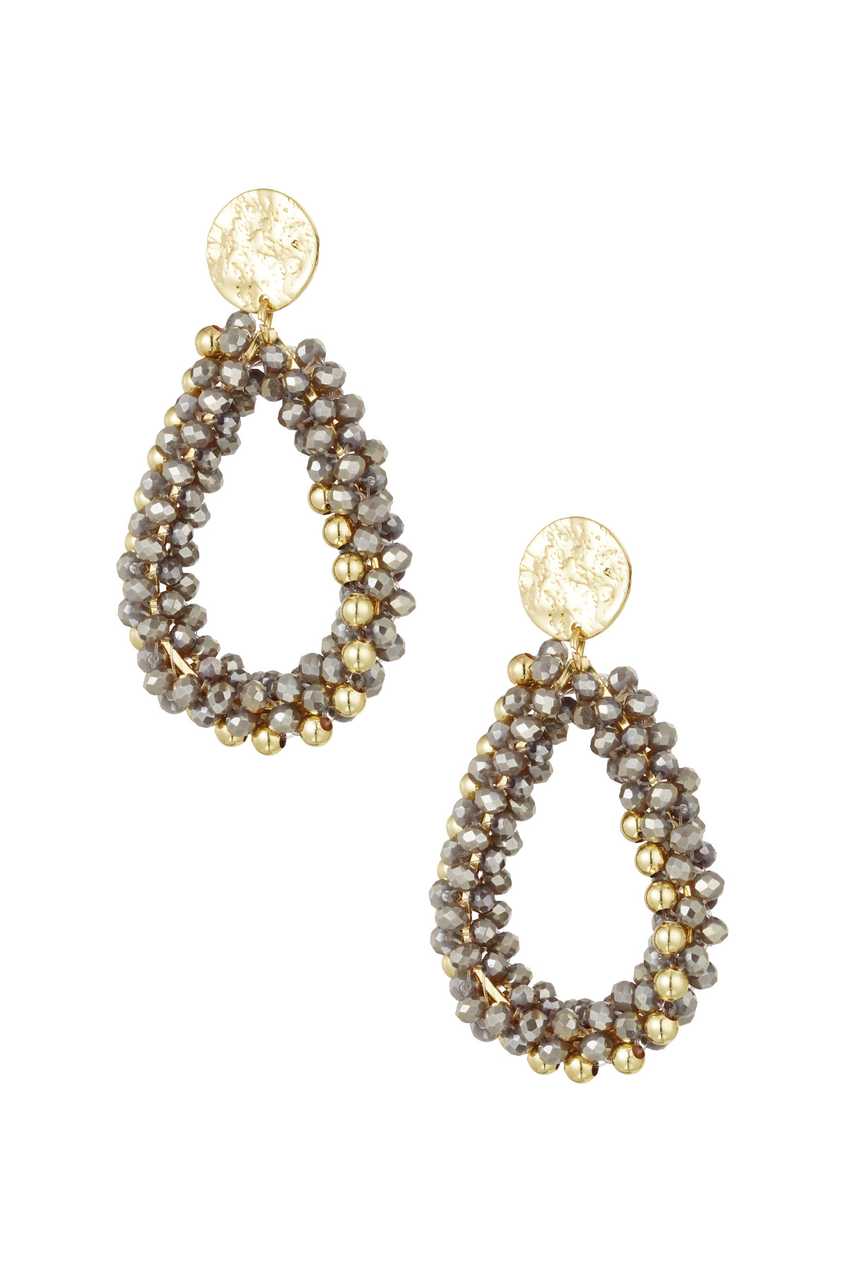 Bead drop earrings - terracotta 