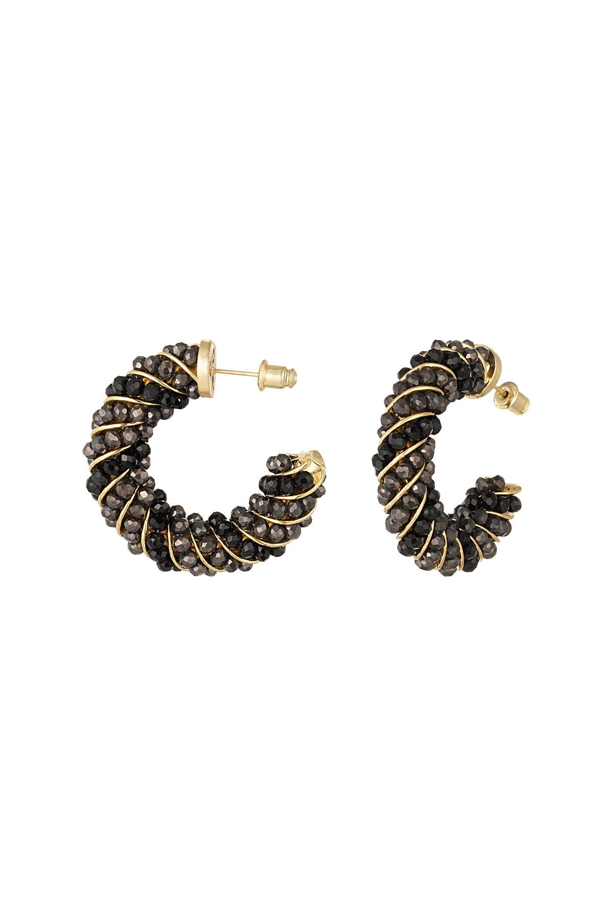 Boucles d'oreilles Twisted Grace - noir h5 