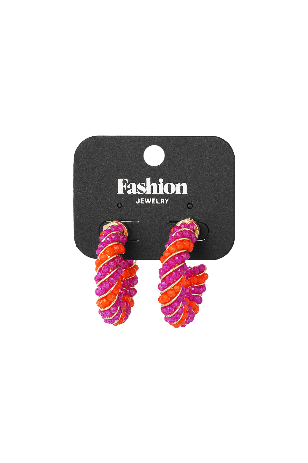 Boucles d'oreilles Twisted Grace - orange et rose h5 Image3