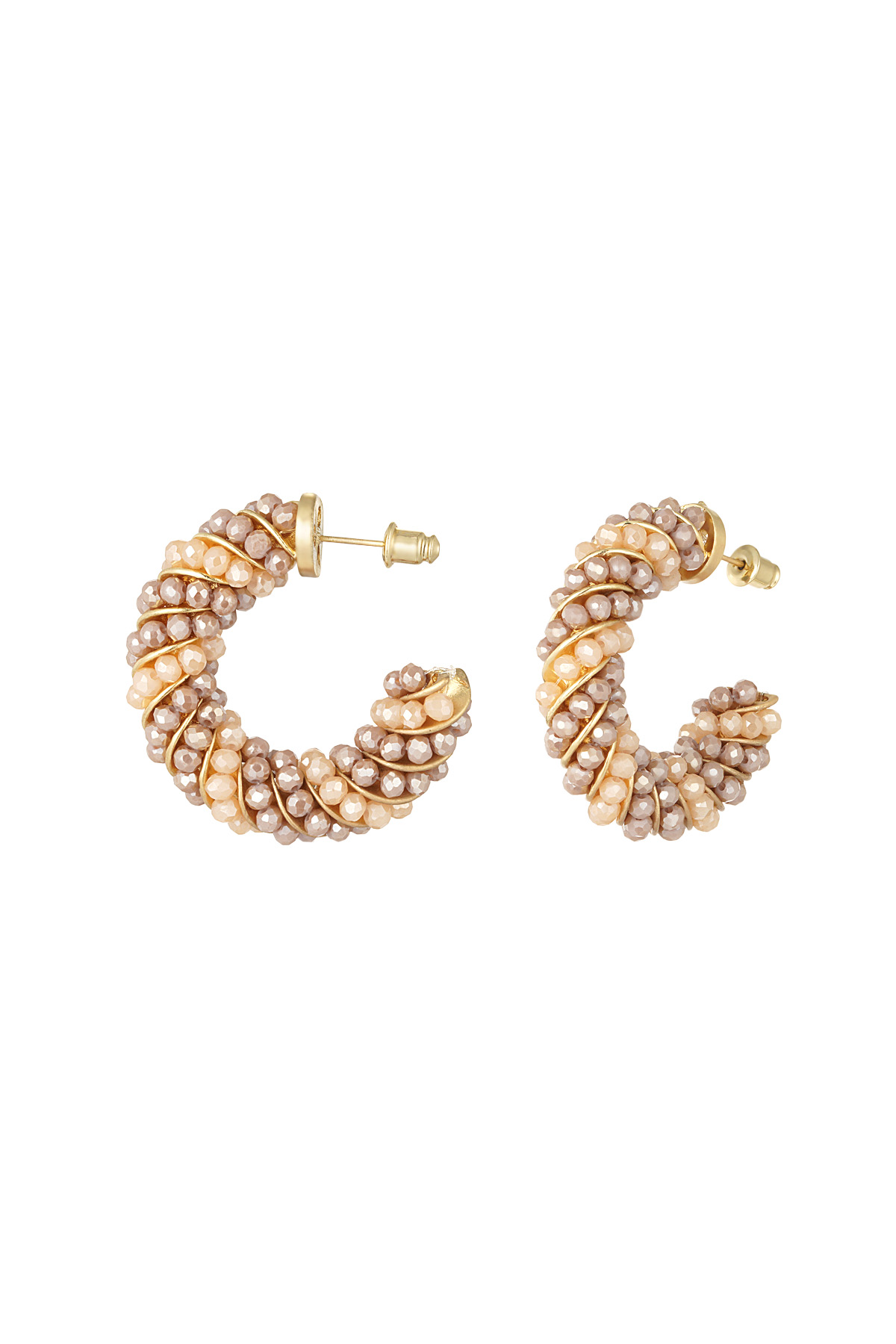 Boucles d'oreilles Twisted Grace - beige h5 