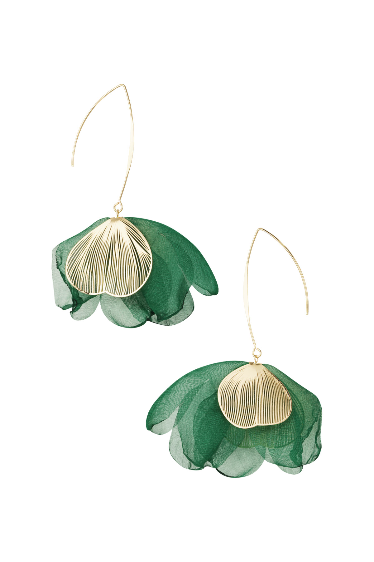 Boucles d'oreilles Charming Flower - vert h5 