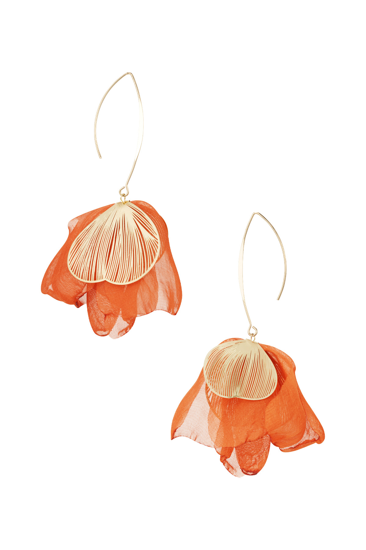 Boucles d'oreilles Charmante Fleur - orange h5 