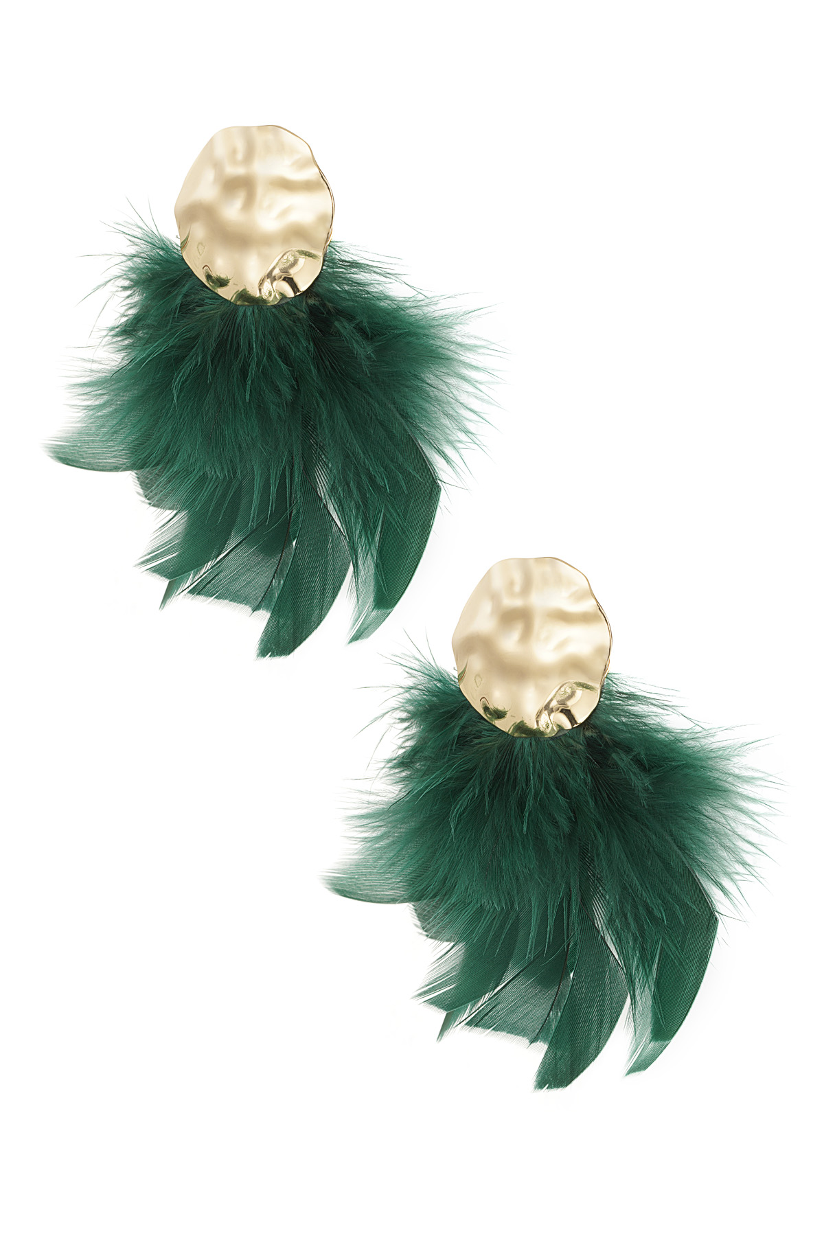 Orecchini Feather Babe - verde scuro h5 