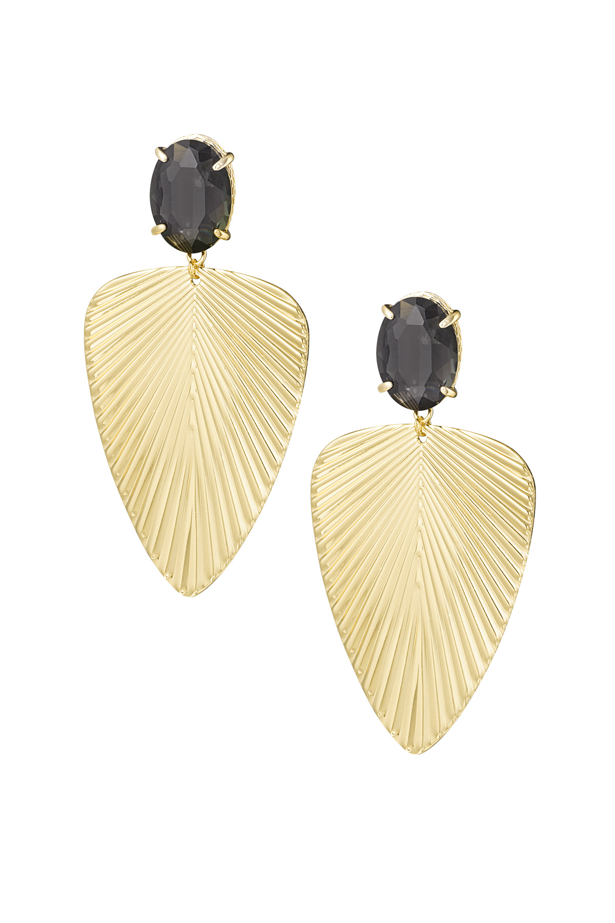 Statement Stone earrings - gold h5 