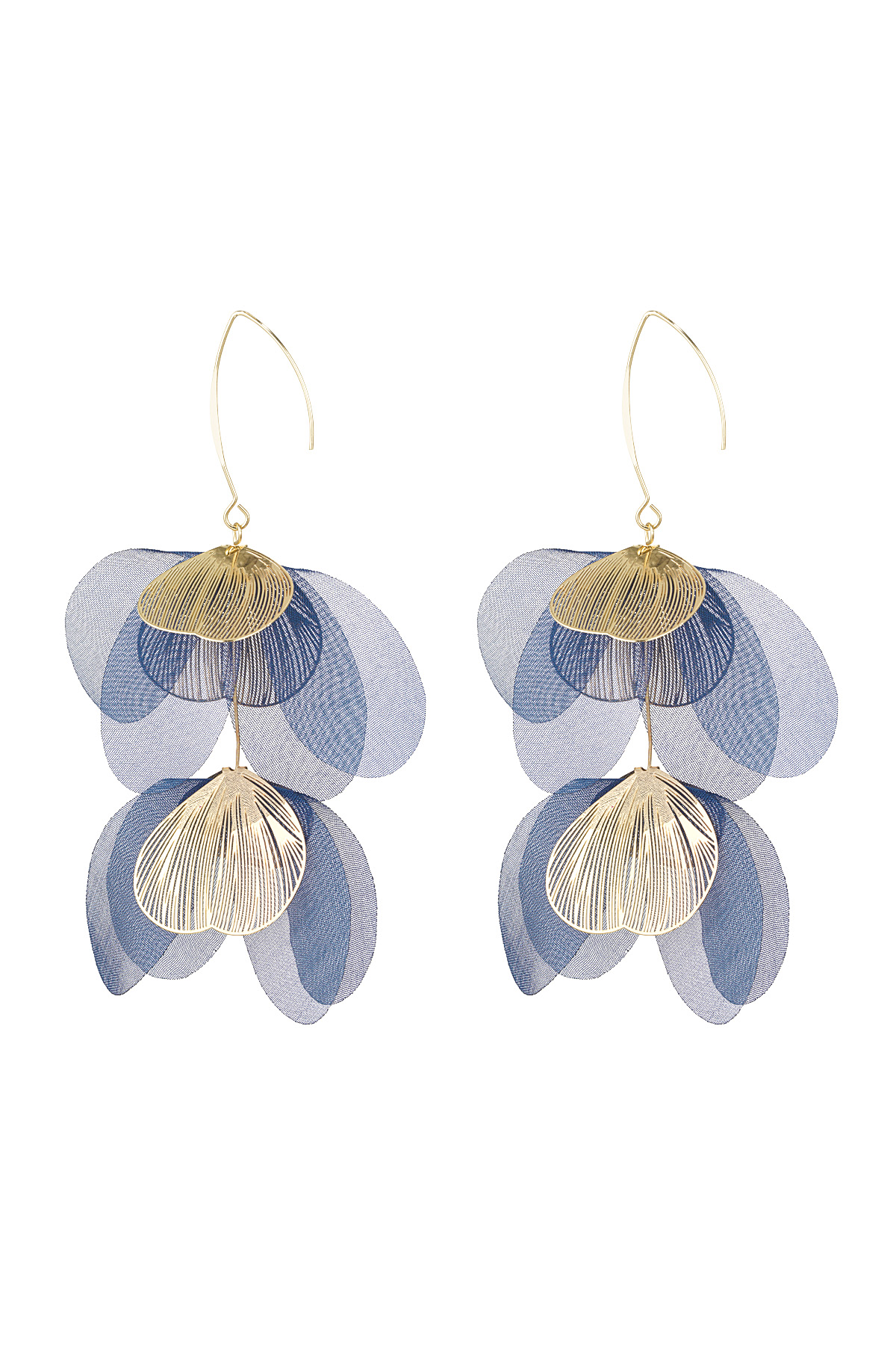 Blushing Flower earrings - blue h5 