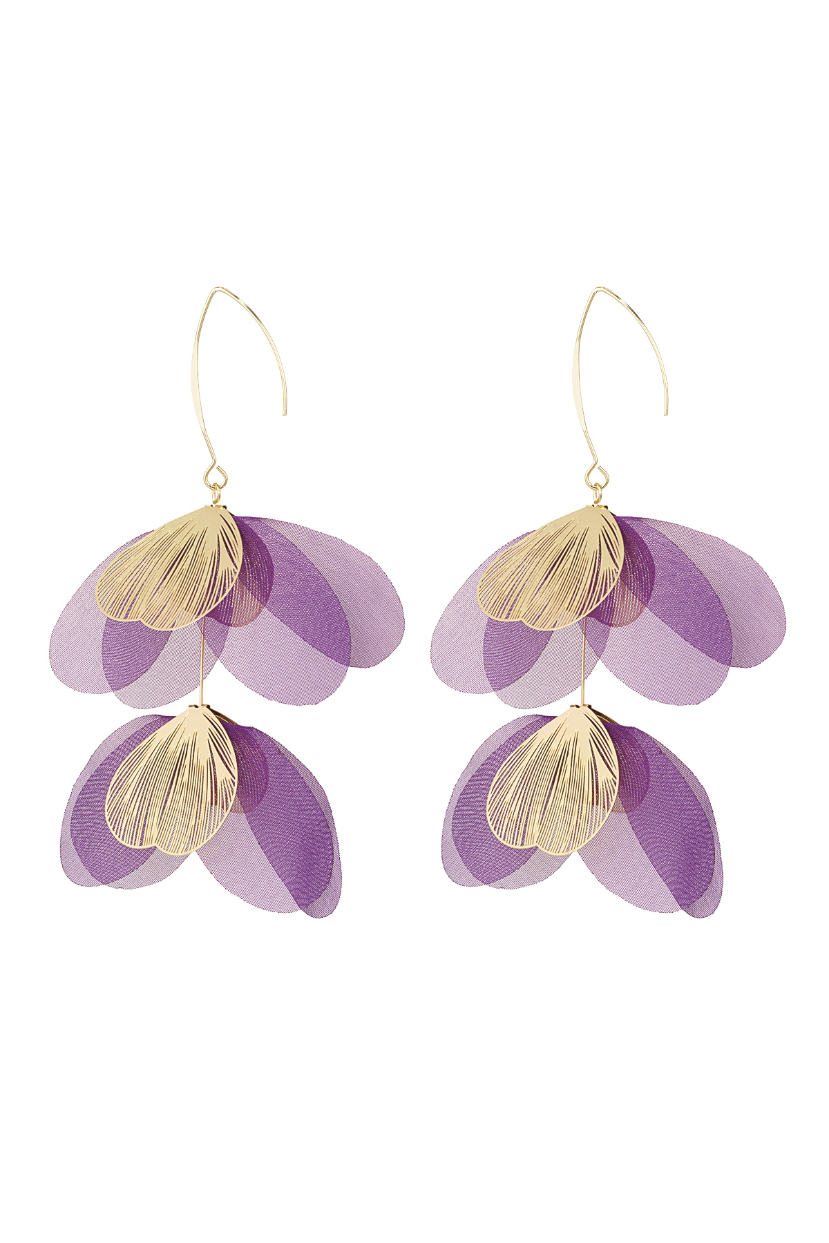 Blushing Flower earrings - purple