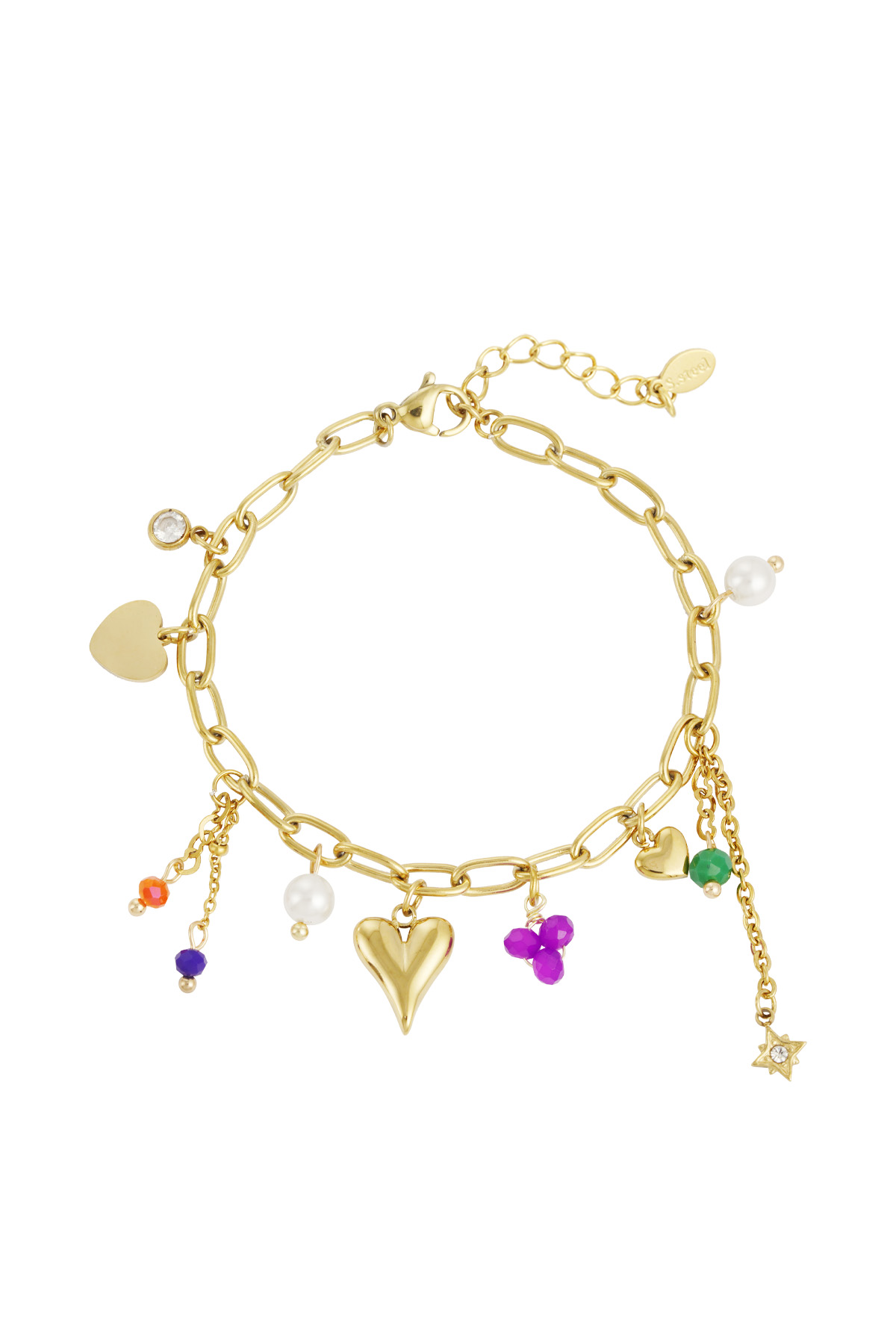 Pulsera de dijes con dije en cascada - oro h5 