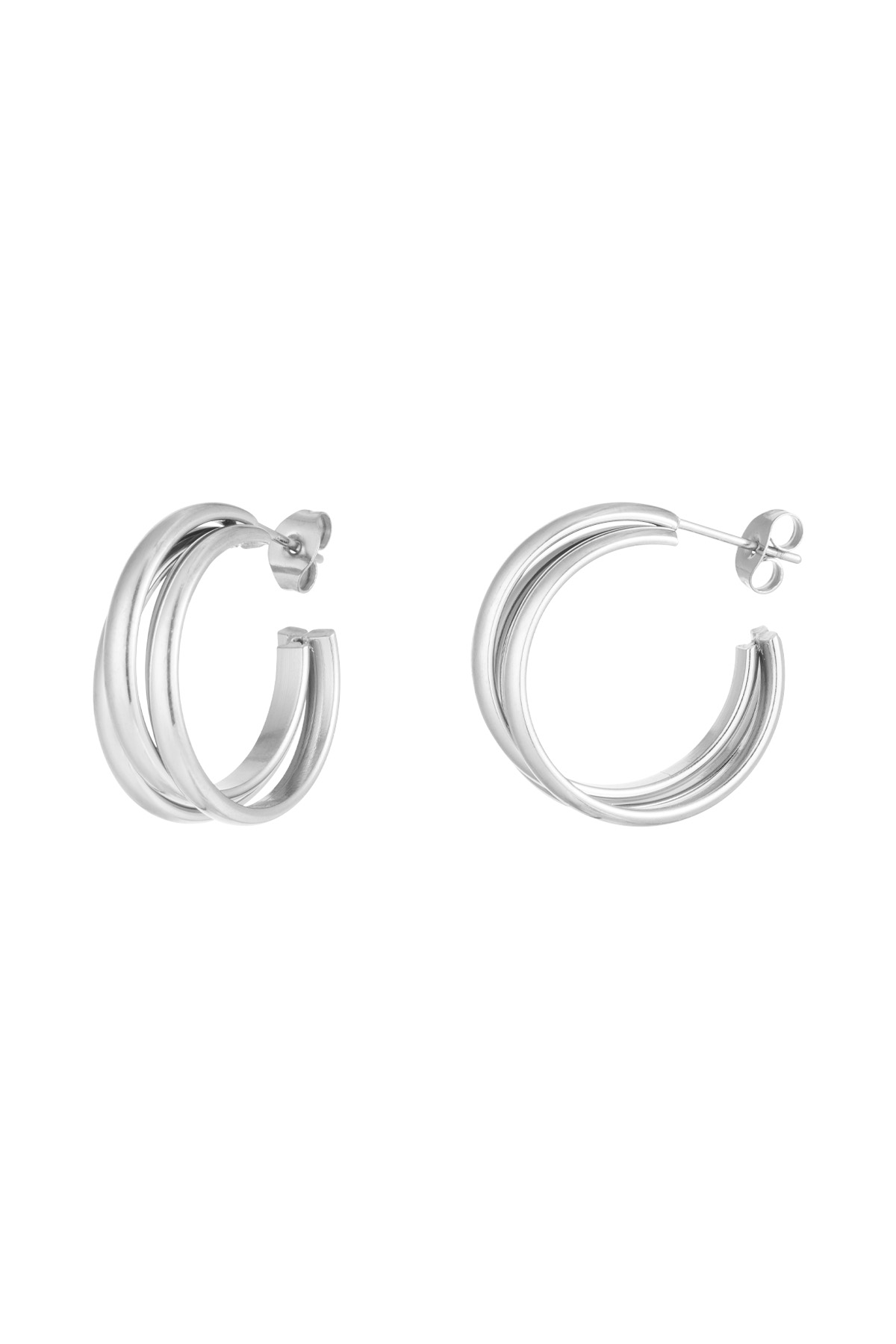 Boucles d'oreilles Triple Trésor - argent h5 