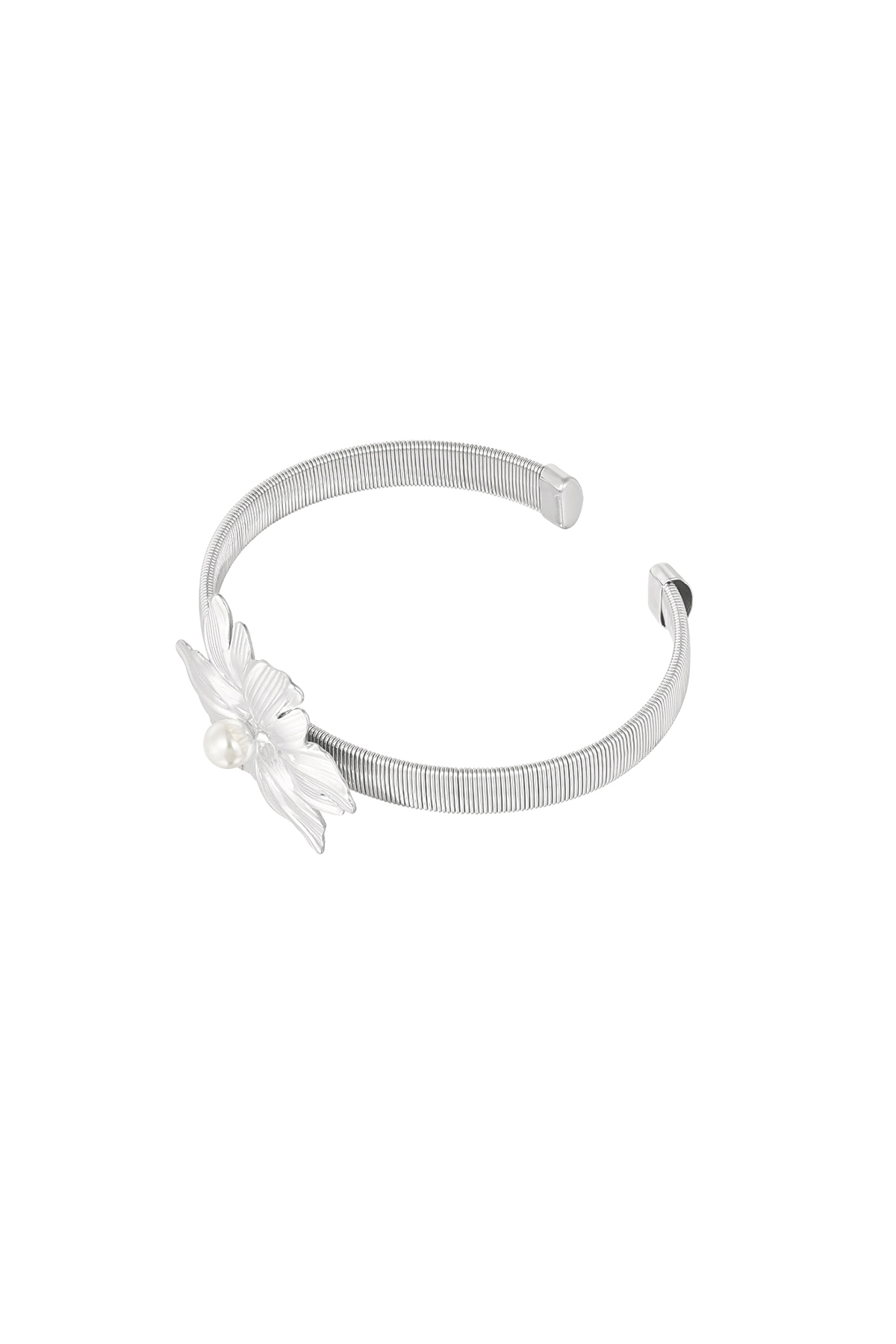 Blooming Flower bangle bracelet - silver h5 Picture3