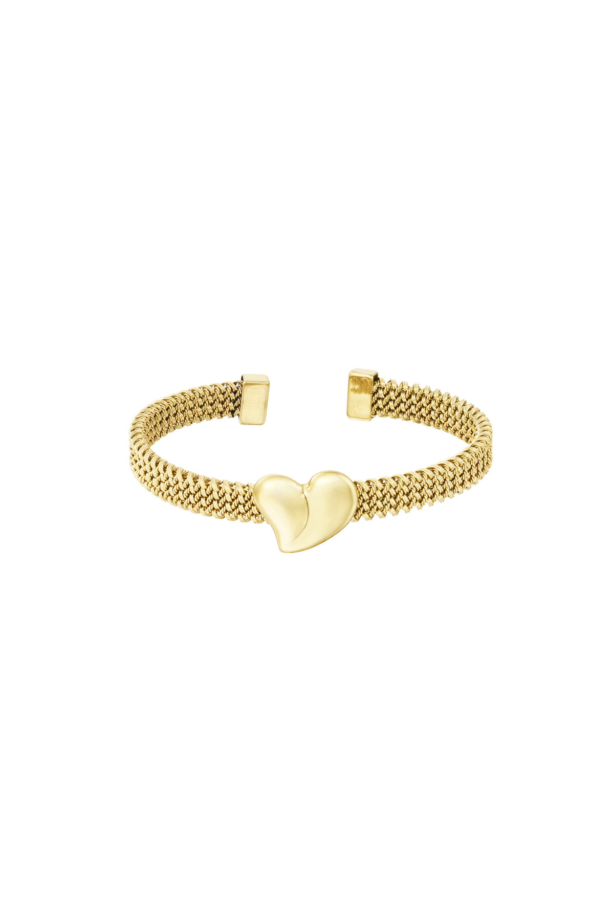 Pulsera brazalete corazón - oro h5 