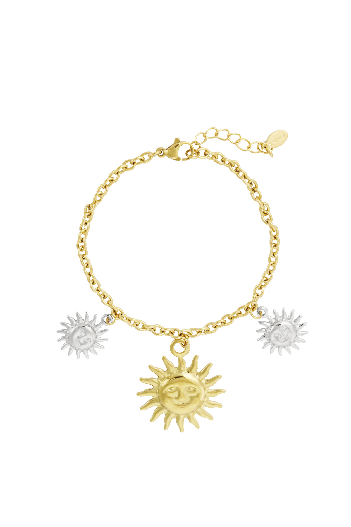 Pulsera sol resplandeciente - oro plata h5 