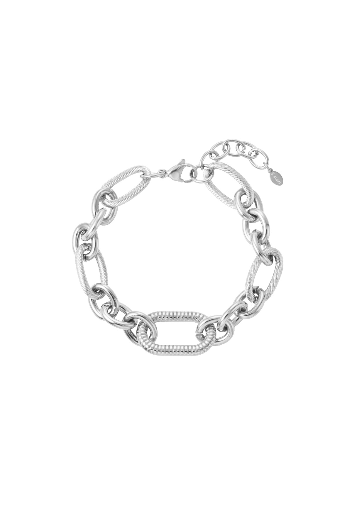 Pulsera de cadena de eslabones llamativos - plata h5 