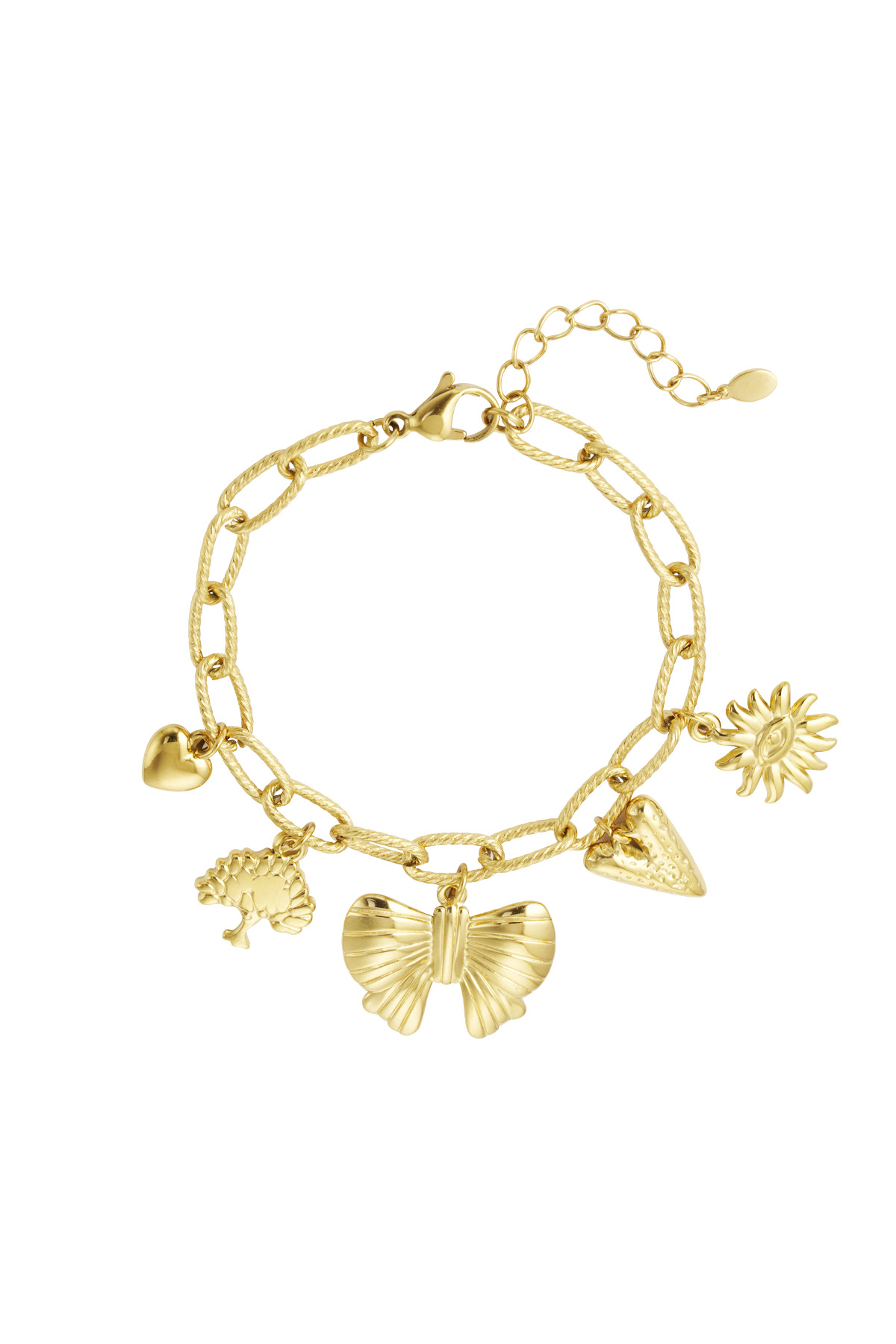 Pulsera con dijes y cuentos de hadas - oro h5 