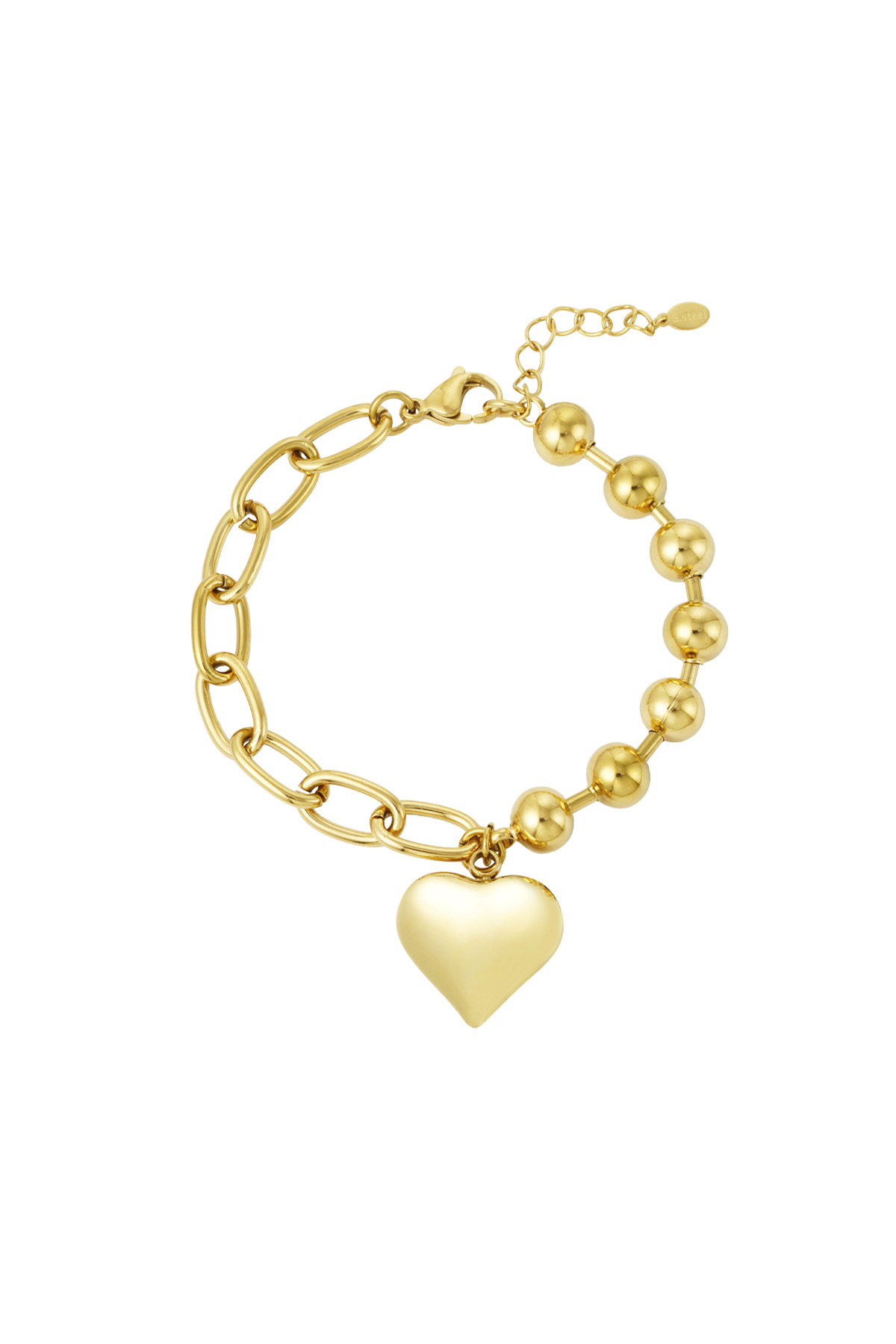 Funky Heart bracelet - gold h5 