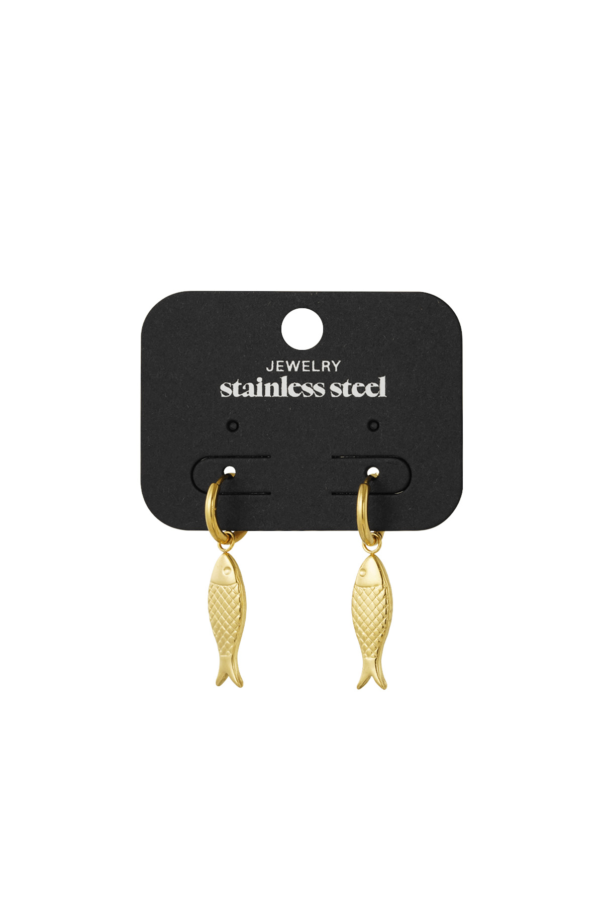 Fish charm earrings - gold h5 Picture3