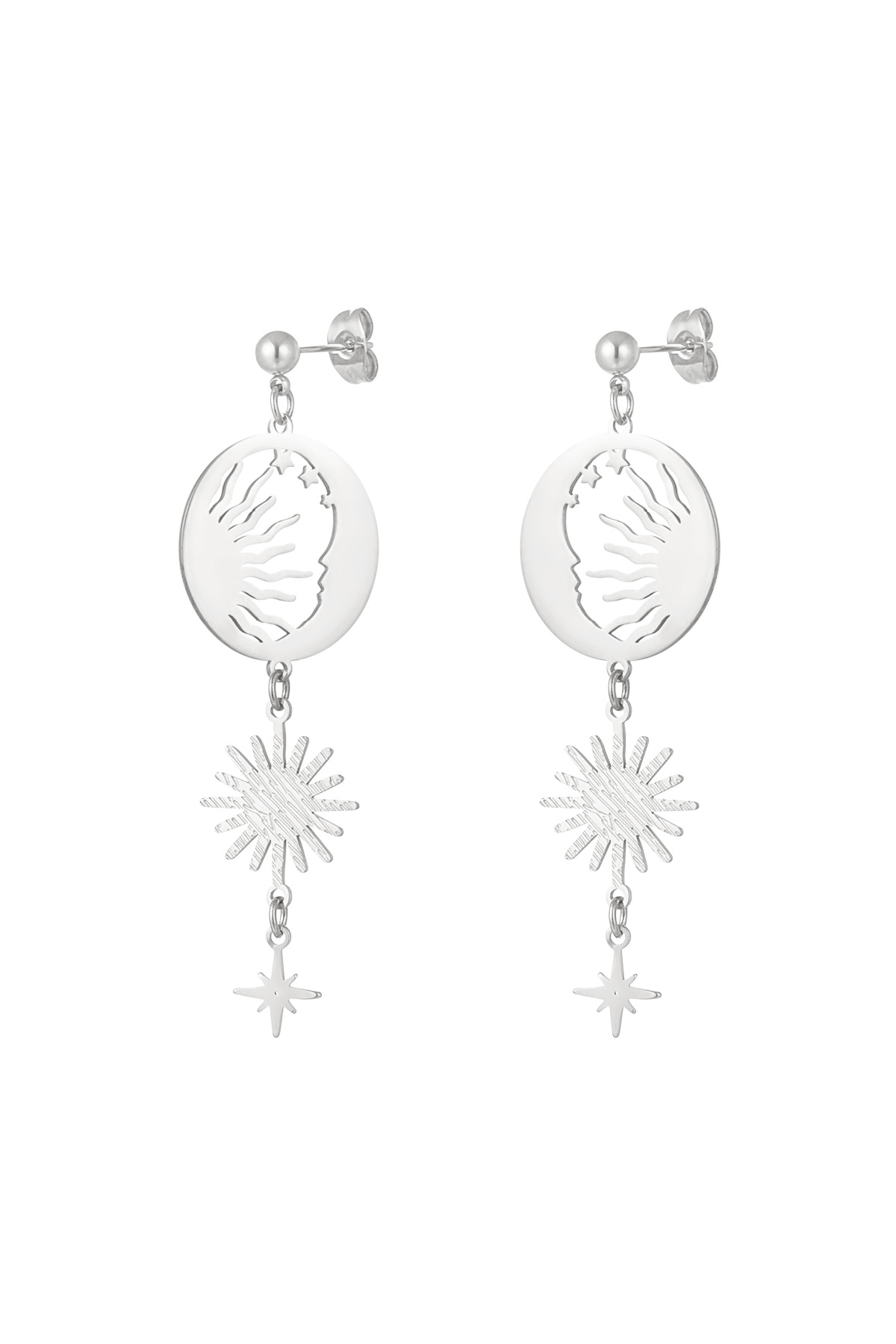 Boucles d'oreilles laissez le soleil briller - argent h5 