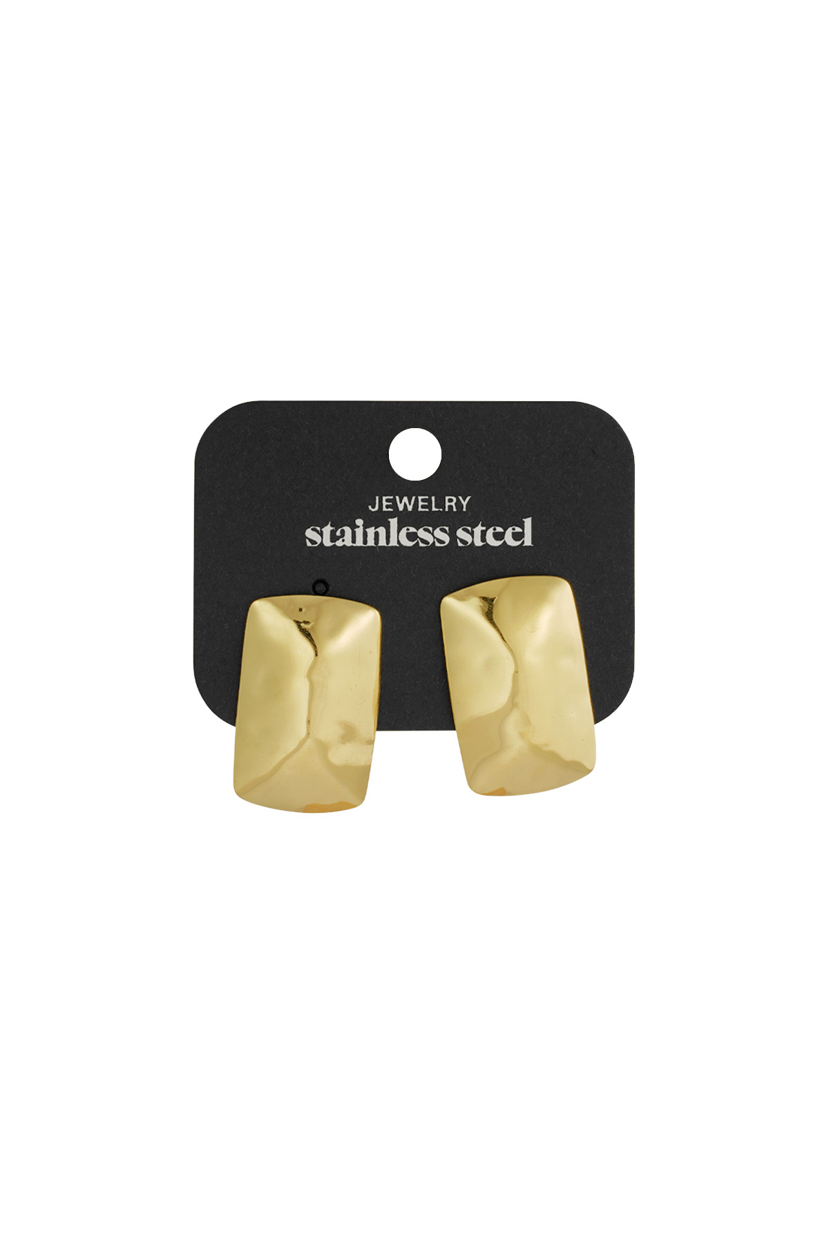 Textured Elegant studs oorbellen - goud h5 Afbeelding2