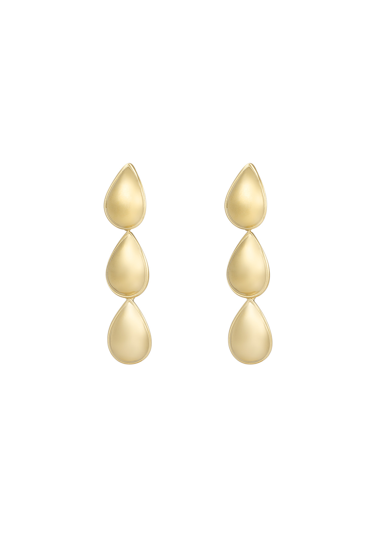 Triple drip earrings - gold h5 