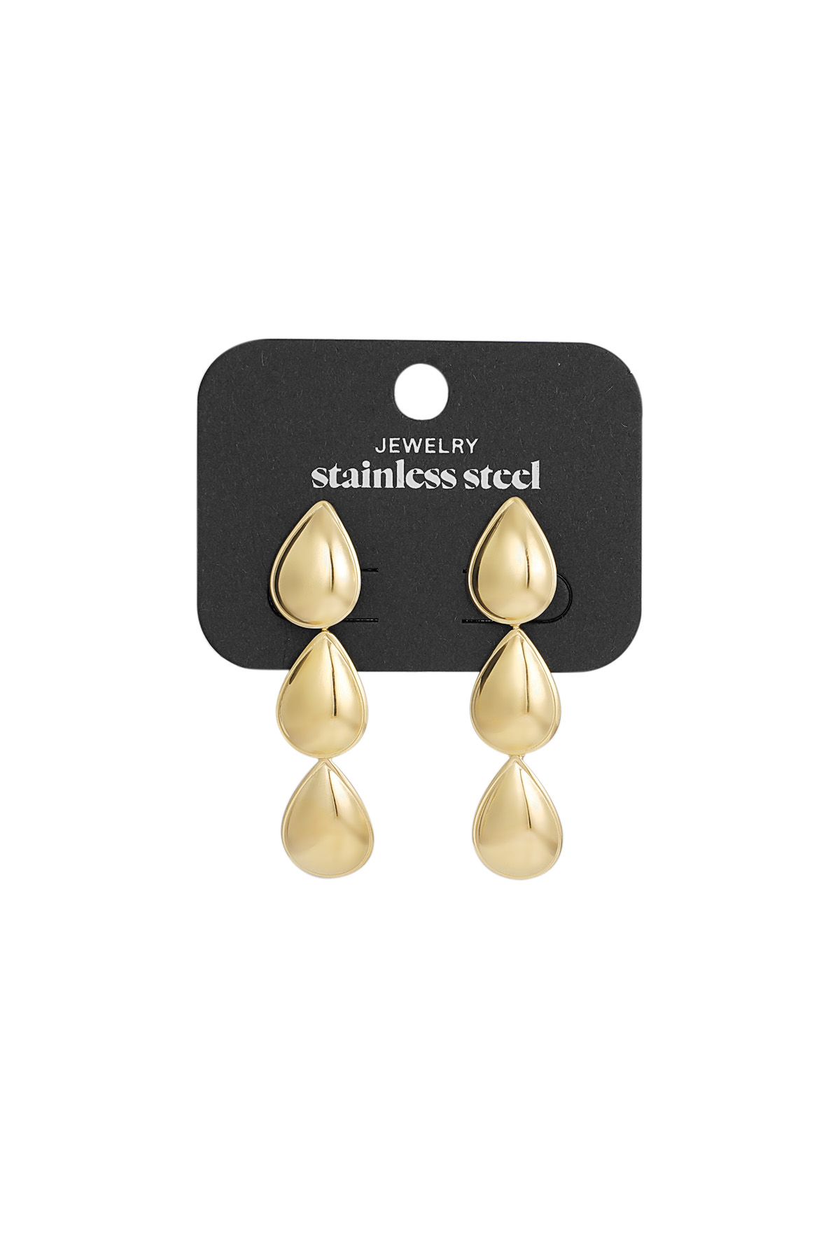 Triple drip earrings - gold h5 Picture2