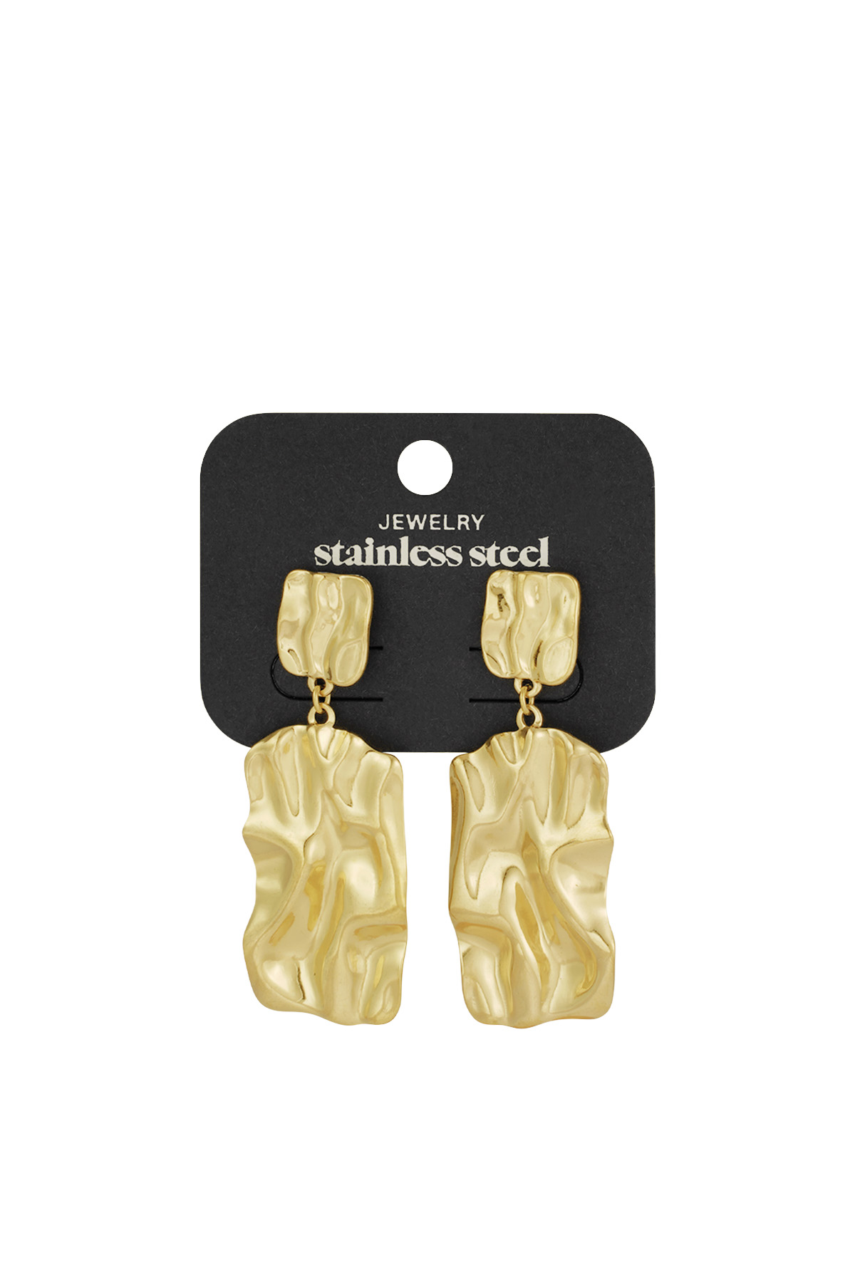 Long statement texture earrings - gold h5 Picture3