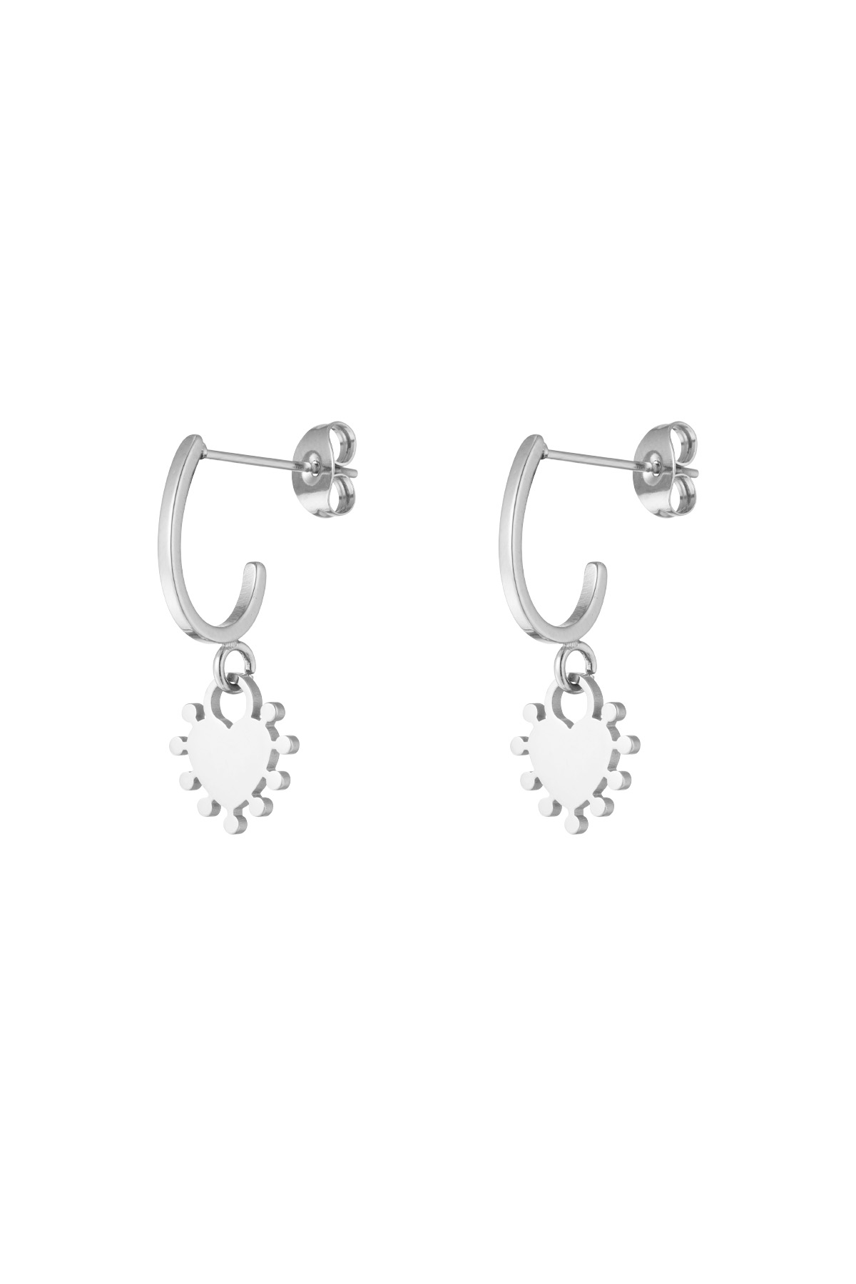 Dangling Heart earrings - silver h5 