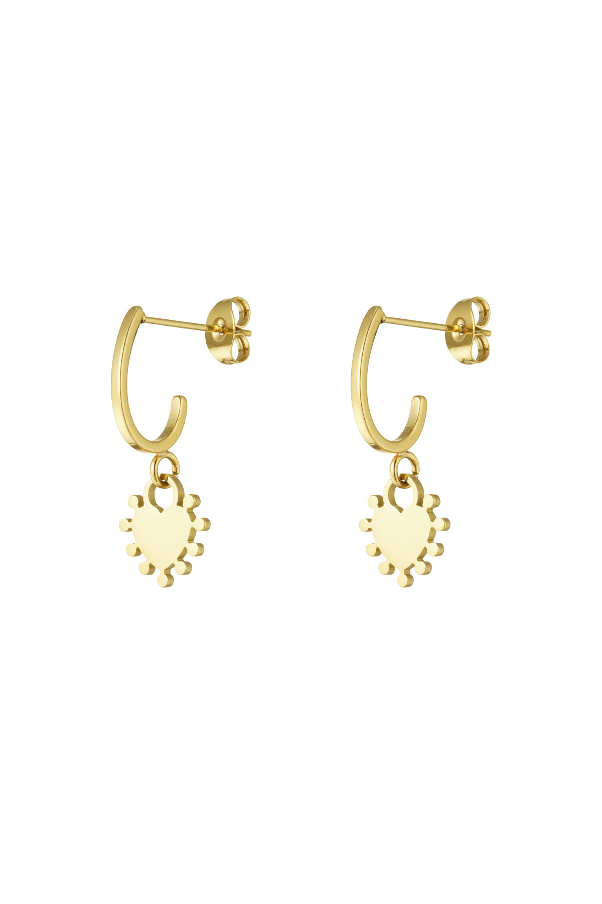 Dangling Heart earrings - gold h5 