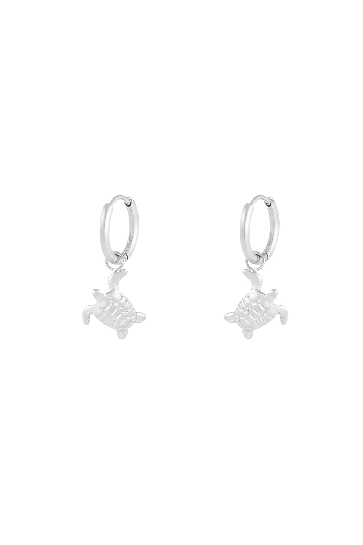 Boucles d'oreilles amoureuses des tortues - argent h5 