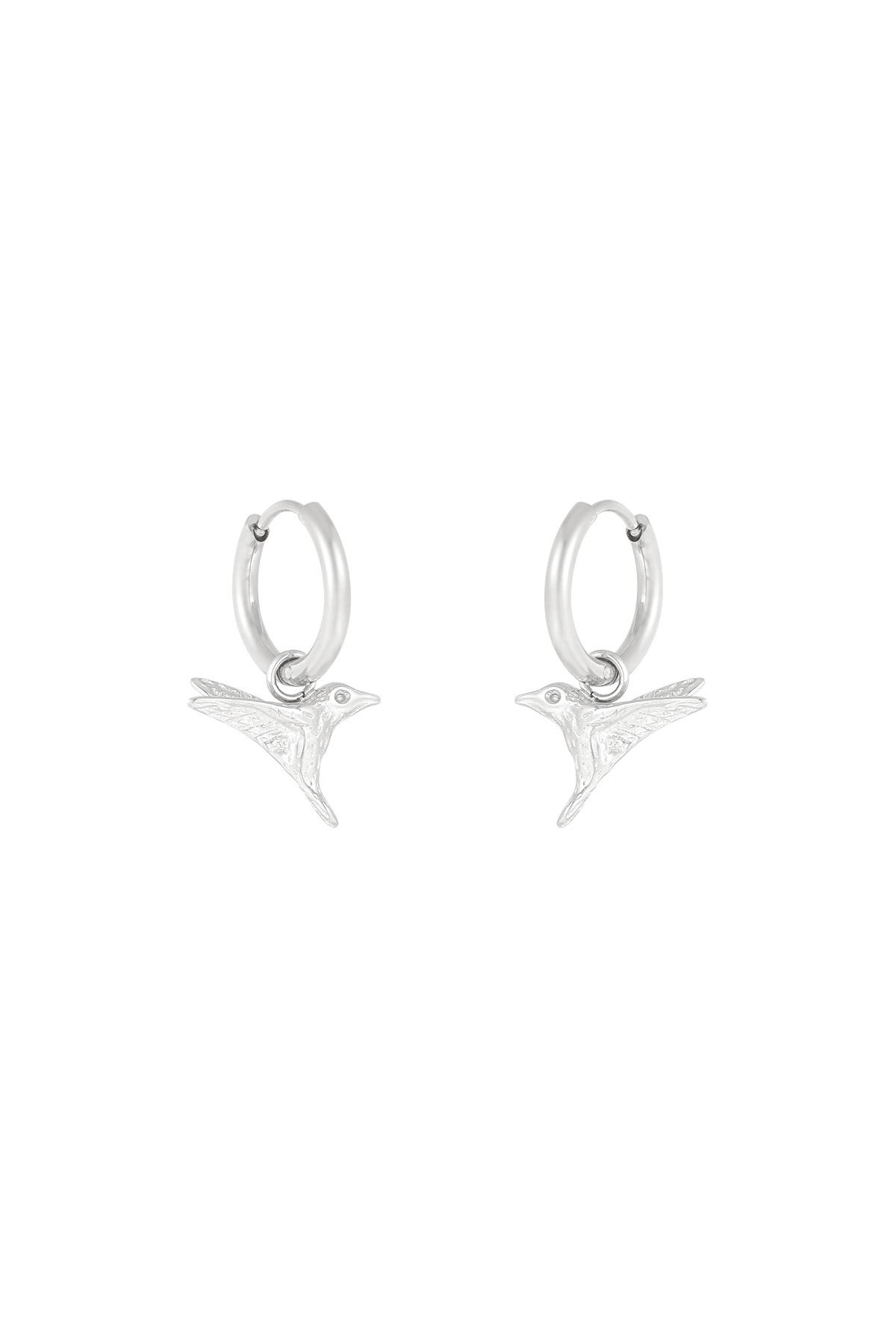 Elegant bird earrings - silver h5 