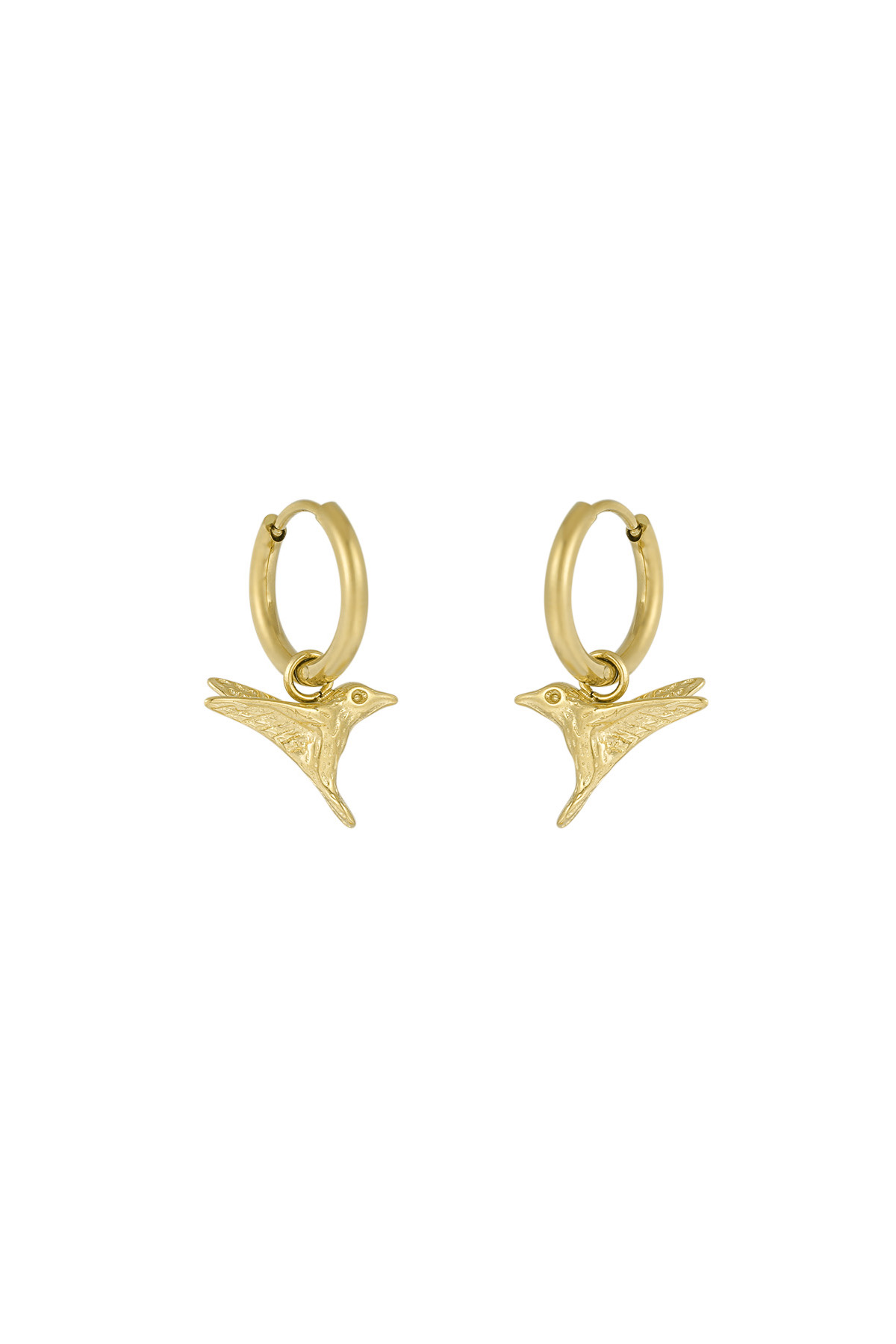 Elegant bird earrings - gold h5 