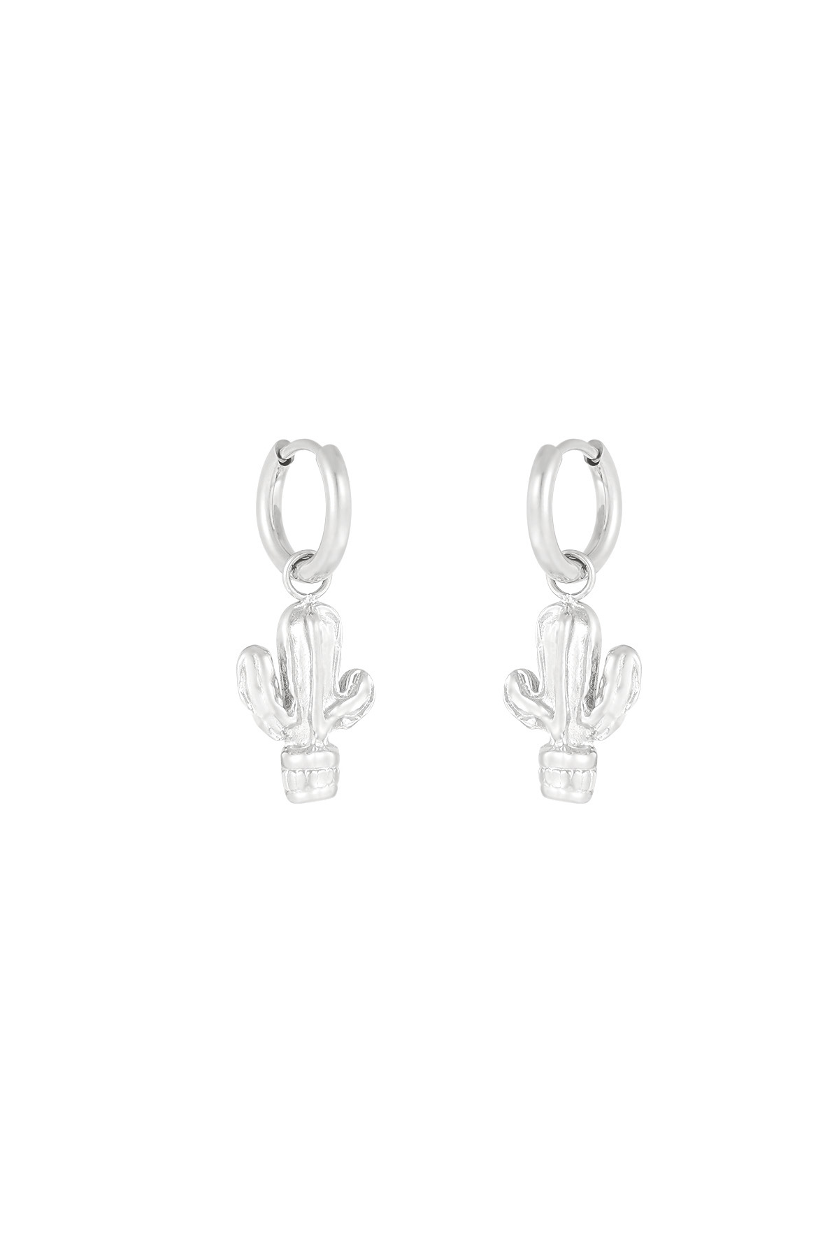 Pendientes de cactus - plata h5 