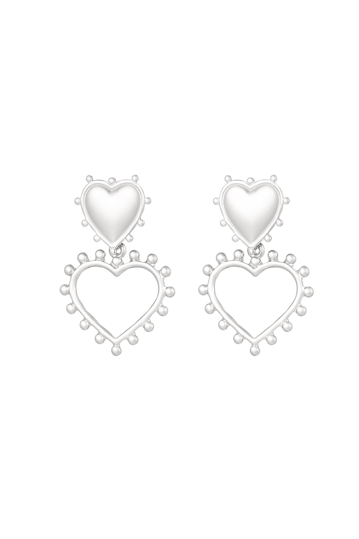 Pendientes Corazones Abiertos - plata h5 