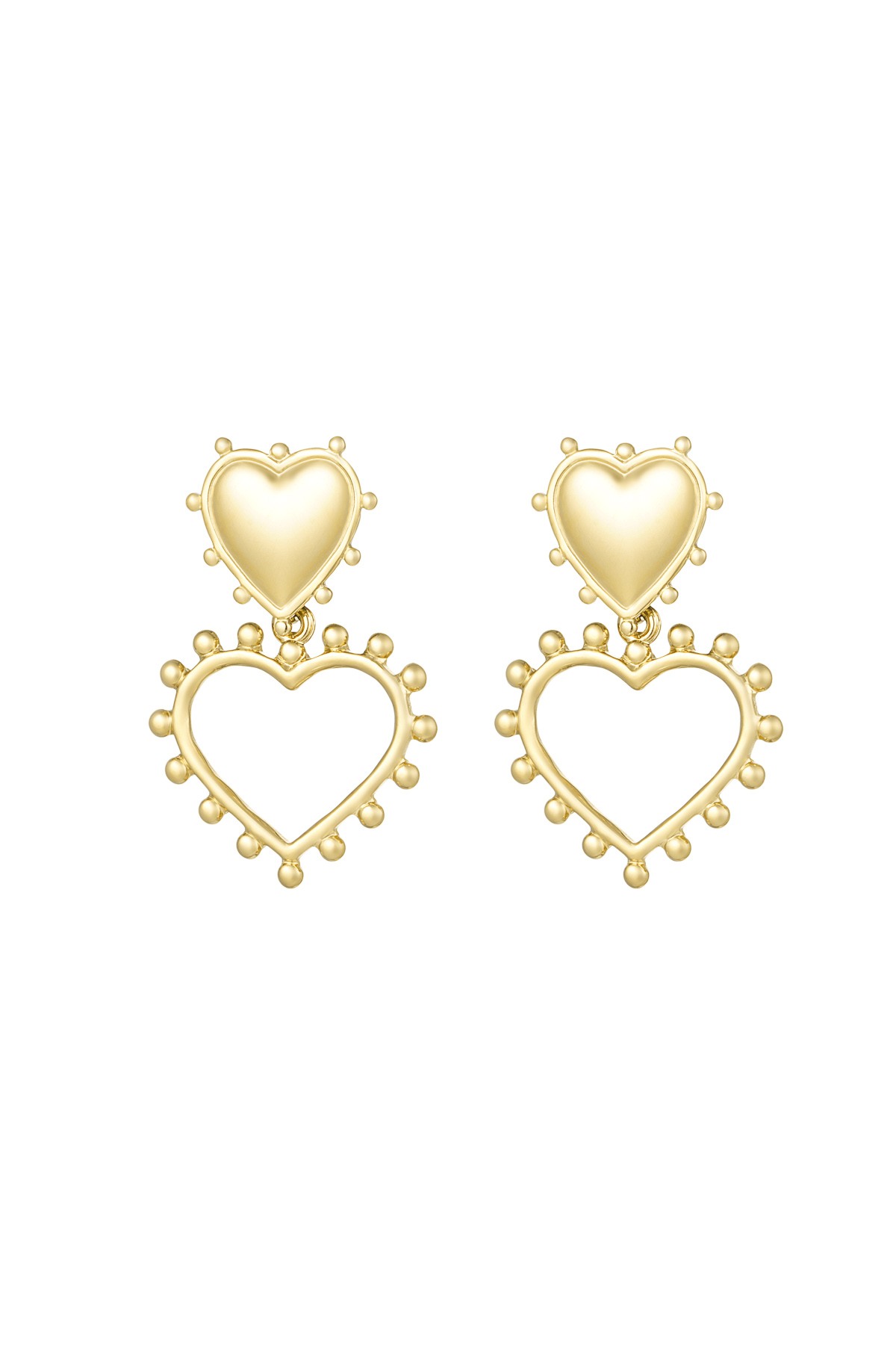 Boucles d'oreilles coeurs ouverts - or h5 