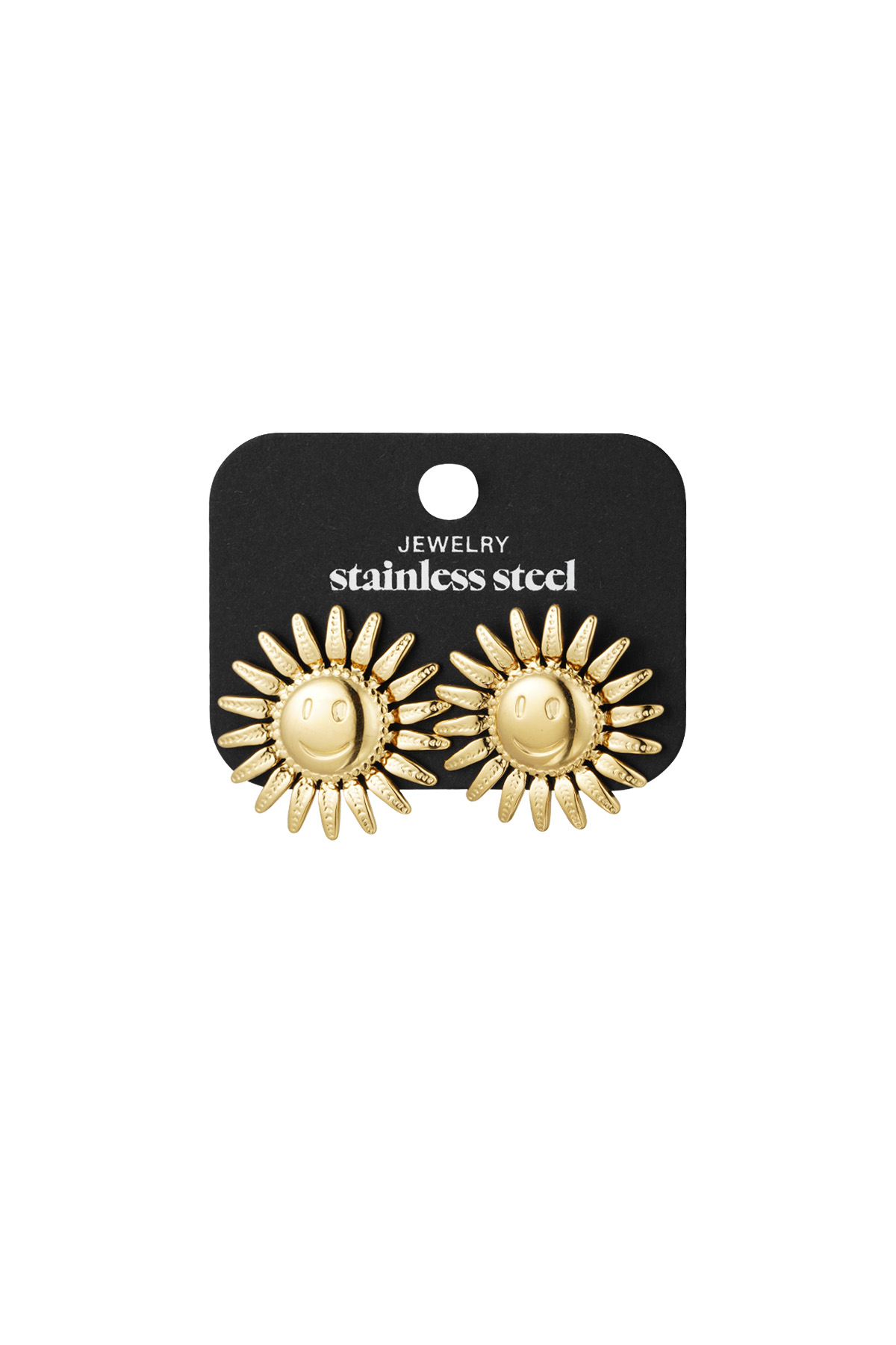 Smiling sun earrings - gold h5 Picture3